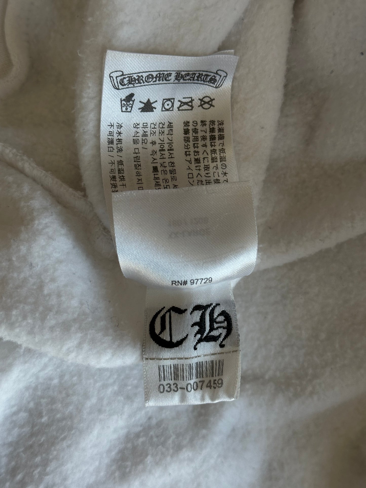 Chrome Hearts Rolling Stones White & Red Horseshoe Logo Hoodie