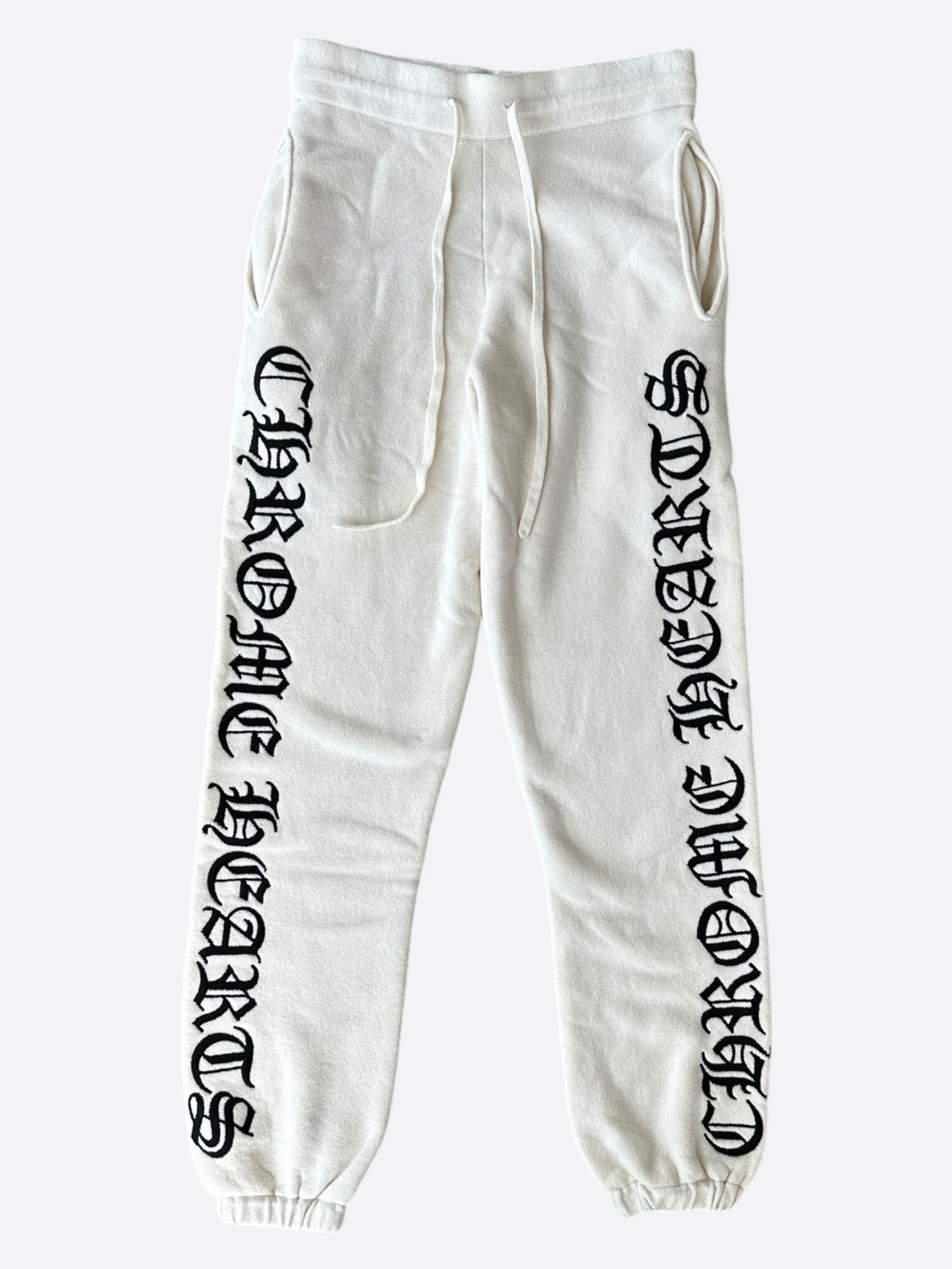 Chrome Hearts Beige & Black Embroidered Cashmere Sweatpants