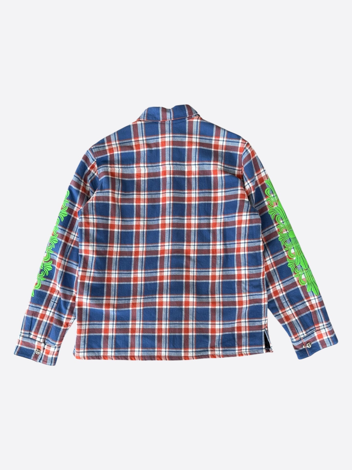 Chrome Hearts Blue & Green Floral Padded Flannel Jacket