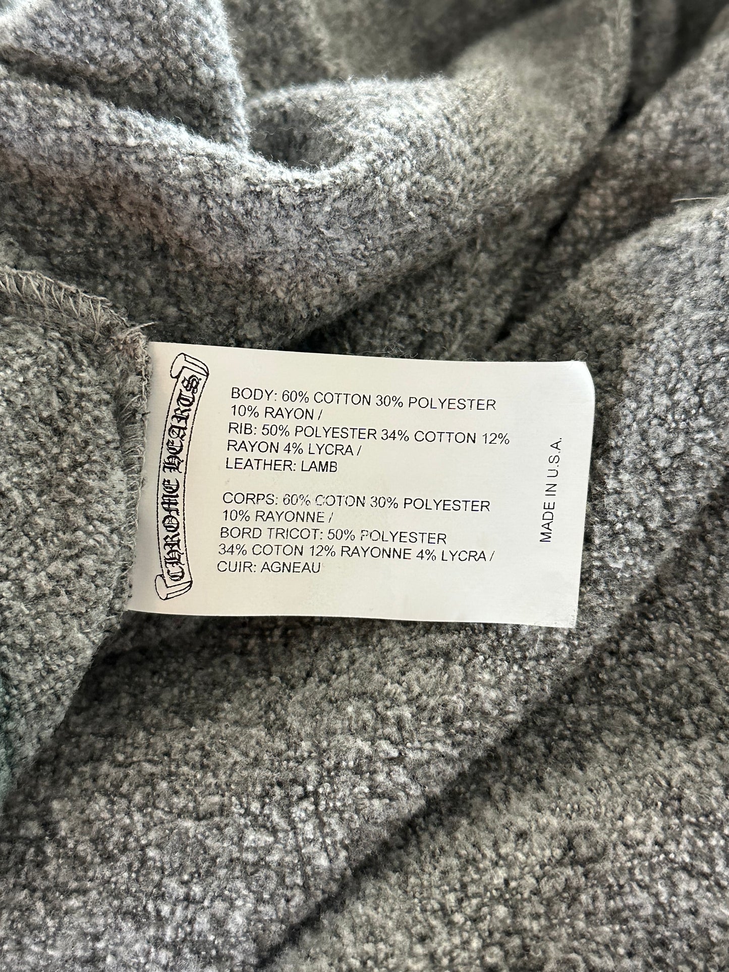 Chrome Hearts Grey & Black Cross Patch Hoodie