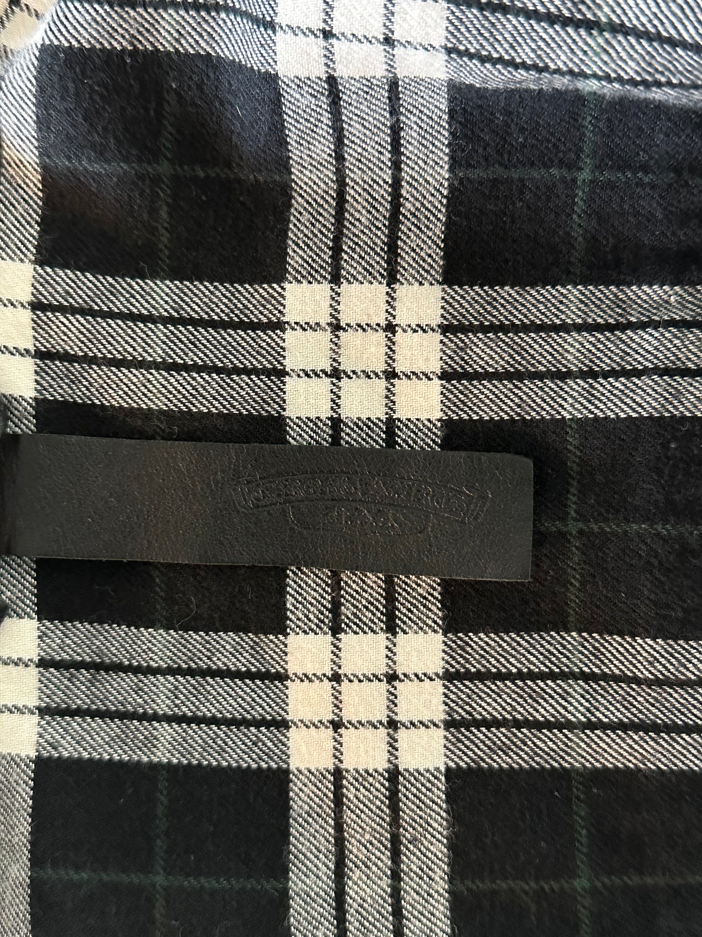 Chrome Hearts Black Plaid Cross Patch Flannel
