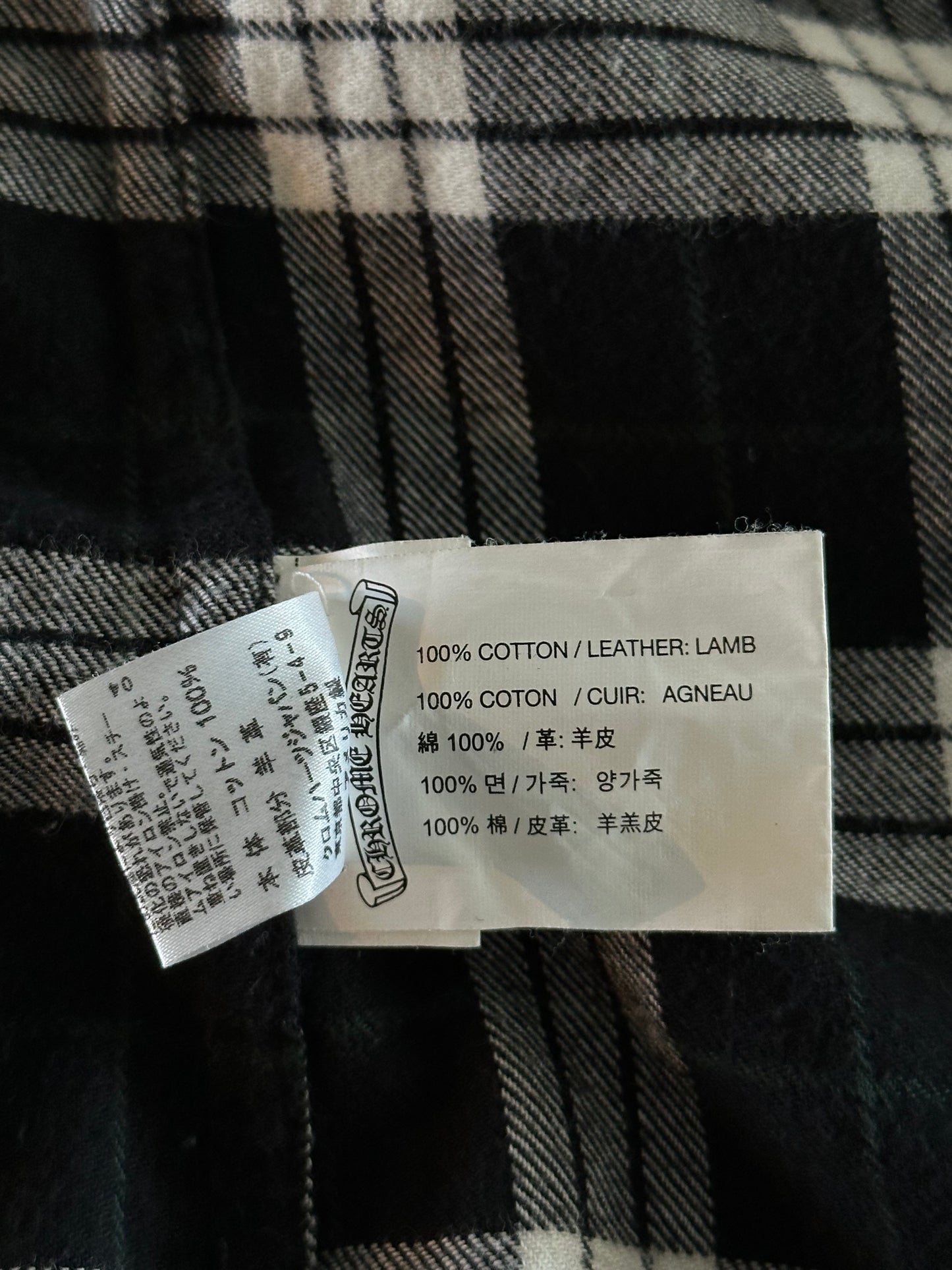 Chrome Hearts Black Plaid Cross Patch Flannel
