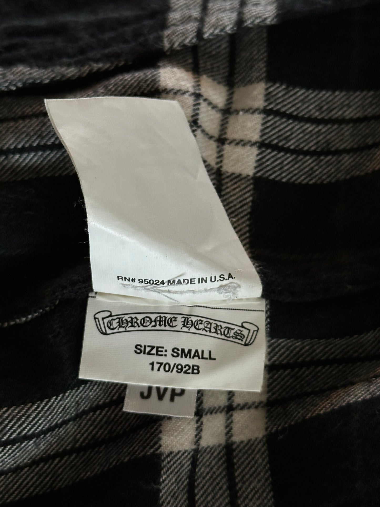Chrome Hearts Black Plaid Cross Patch Flannel