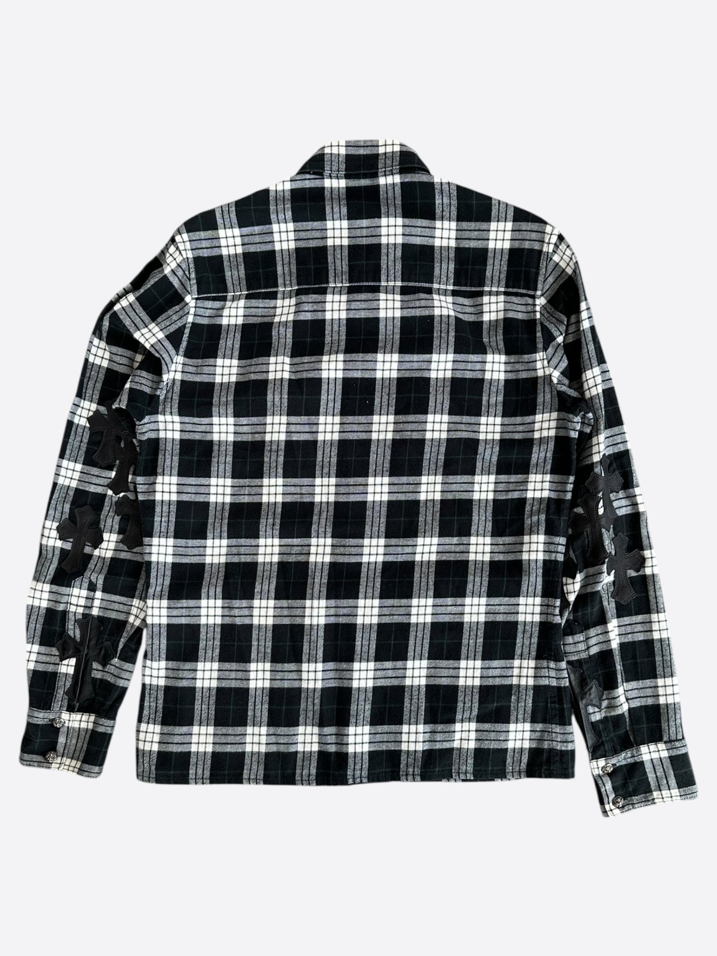 Chrome Hearts Black Plaid Cross Patch Flannel