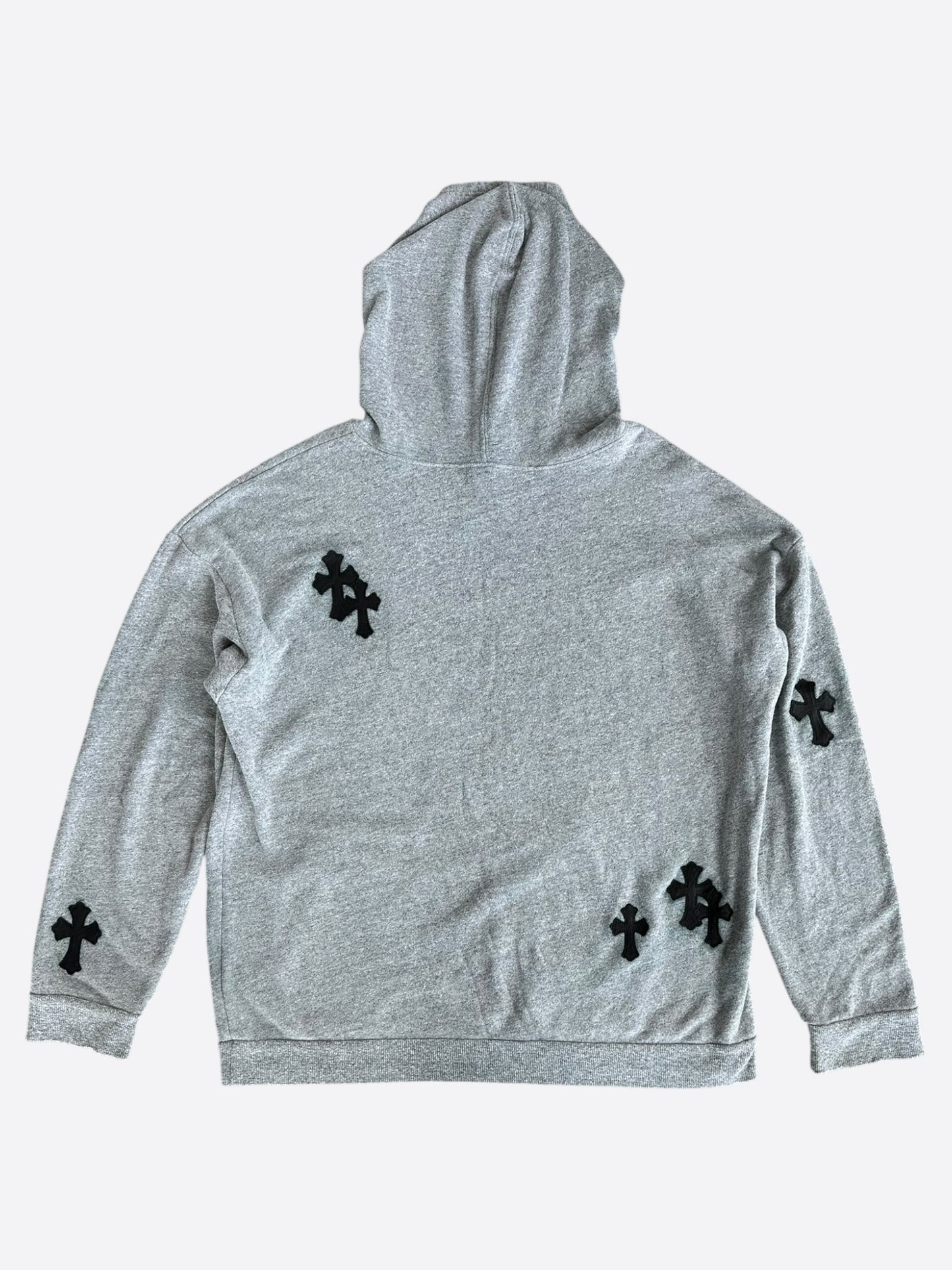 Chrome Hearts Grey & Black Cross Patch Hoodie