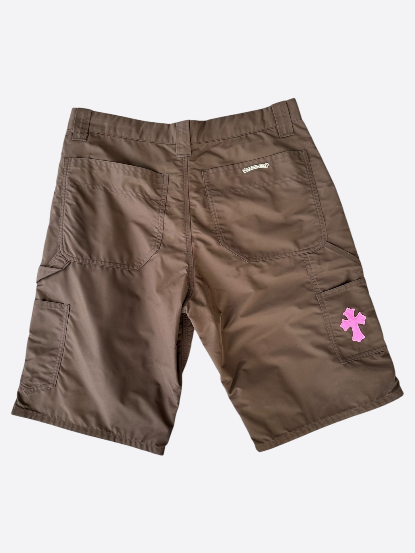 Chrome Hearts Brown Nylon & Leather Carpenter Shorts
