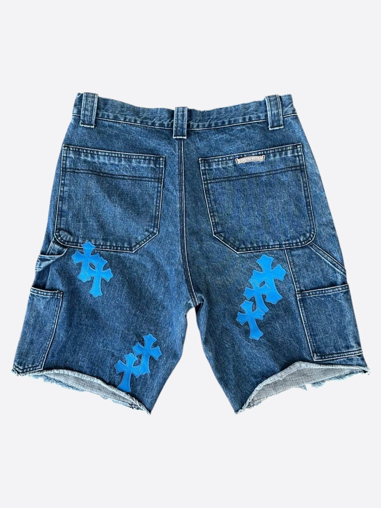 Chrome Hearts Blue Cross Patch Carpenter Shorts