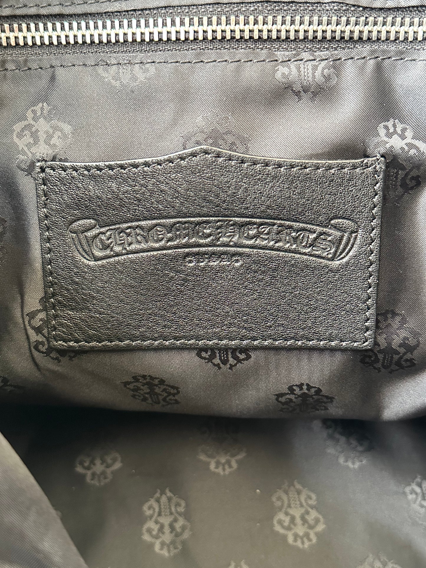 Chrome Hearts Black Fleur Leather Gunslinger Backpack