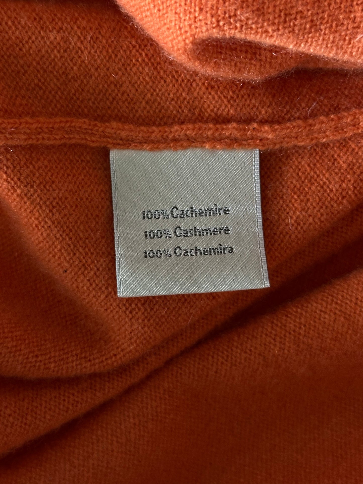 Hermes Orange Cashmere Quarter Zip Sweater