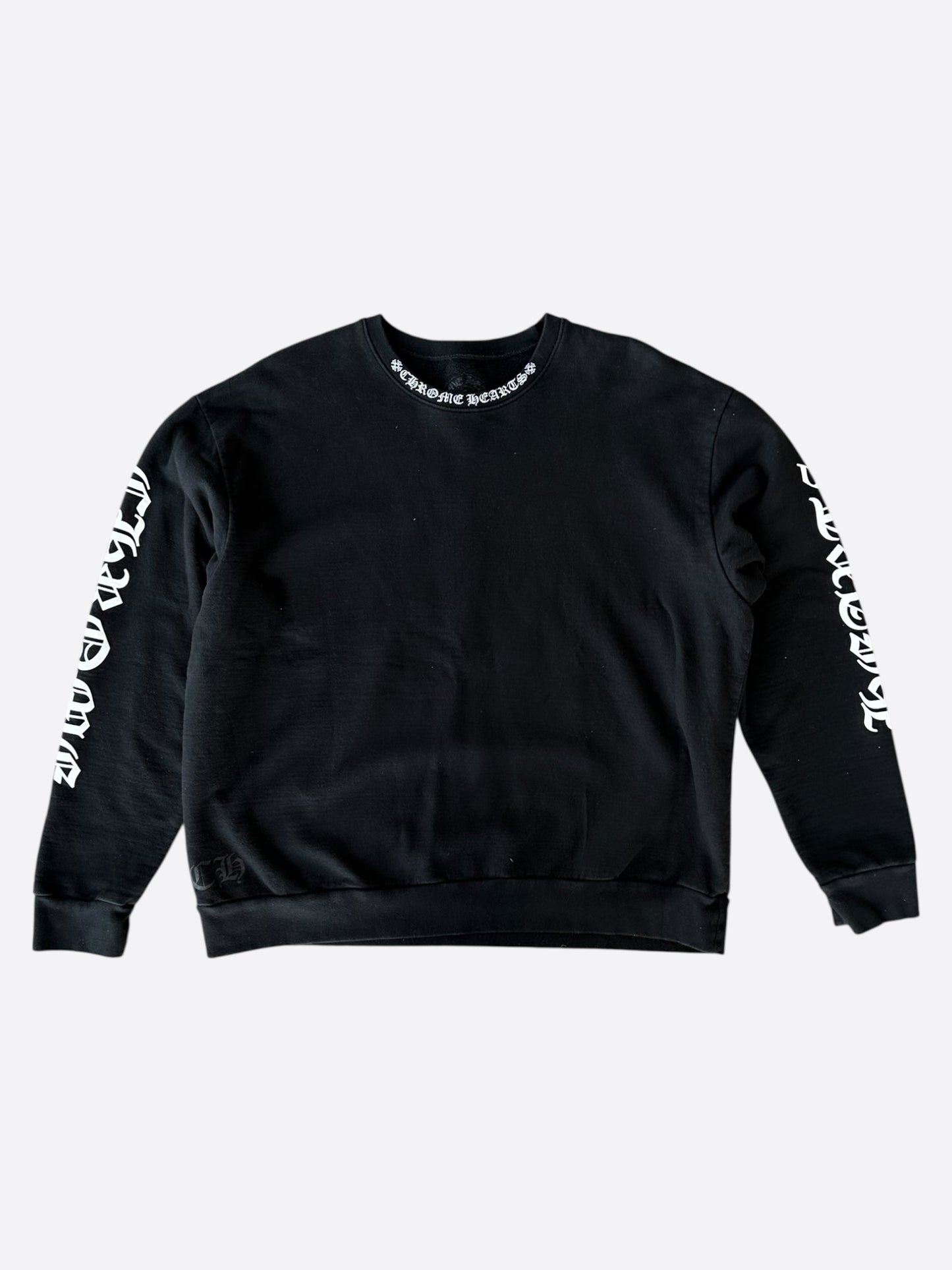Chrome Hearts Black & White Neck Logo Sweater