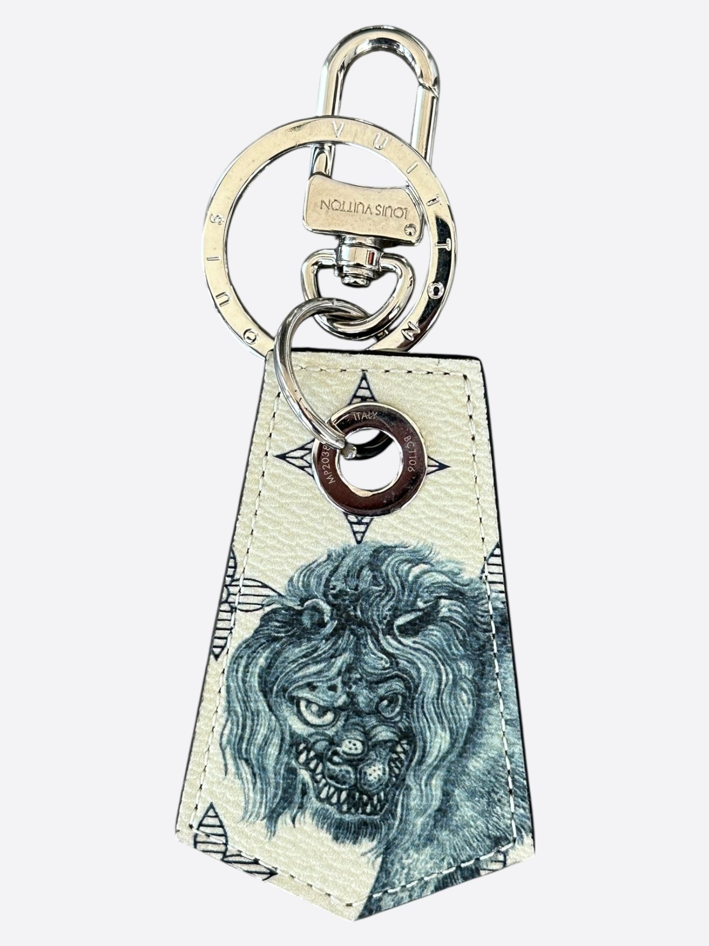 Louis Vuitton Chapman Brothers Navy & Cream Monogram Keychain