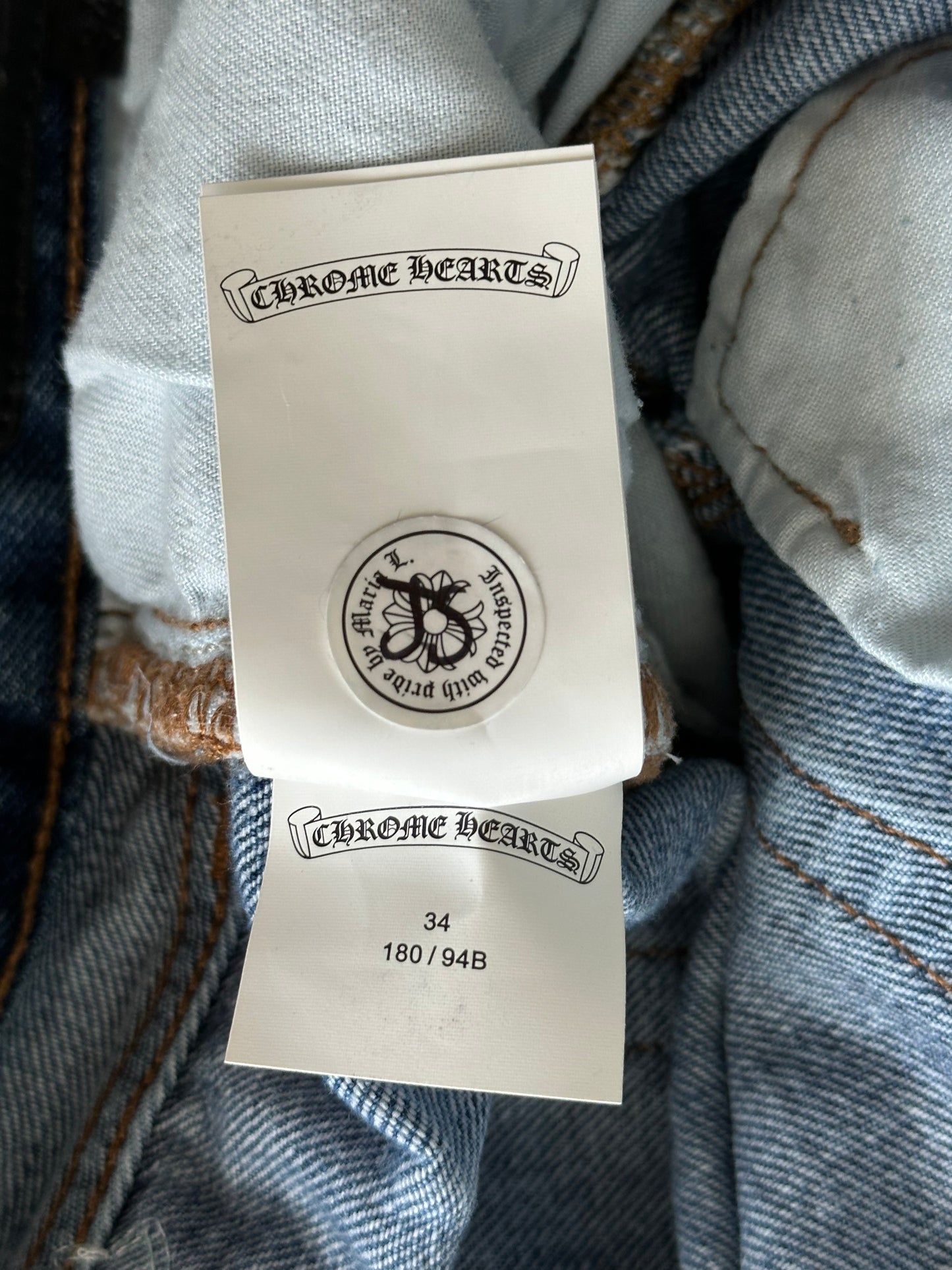 Chrome Hearts Levis Blue & Green Cross Patch Jeans