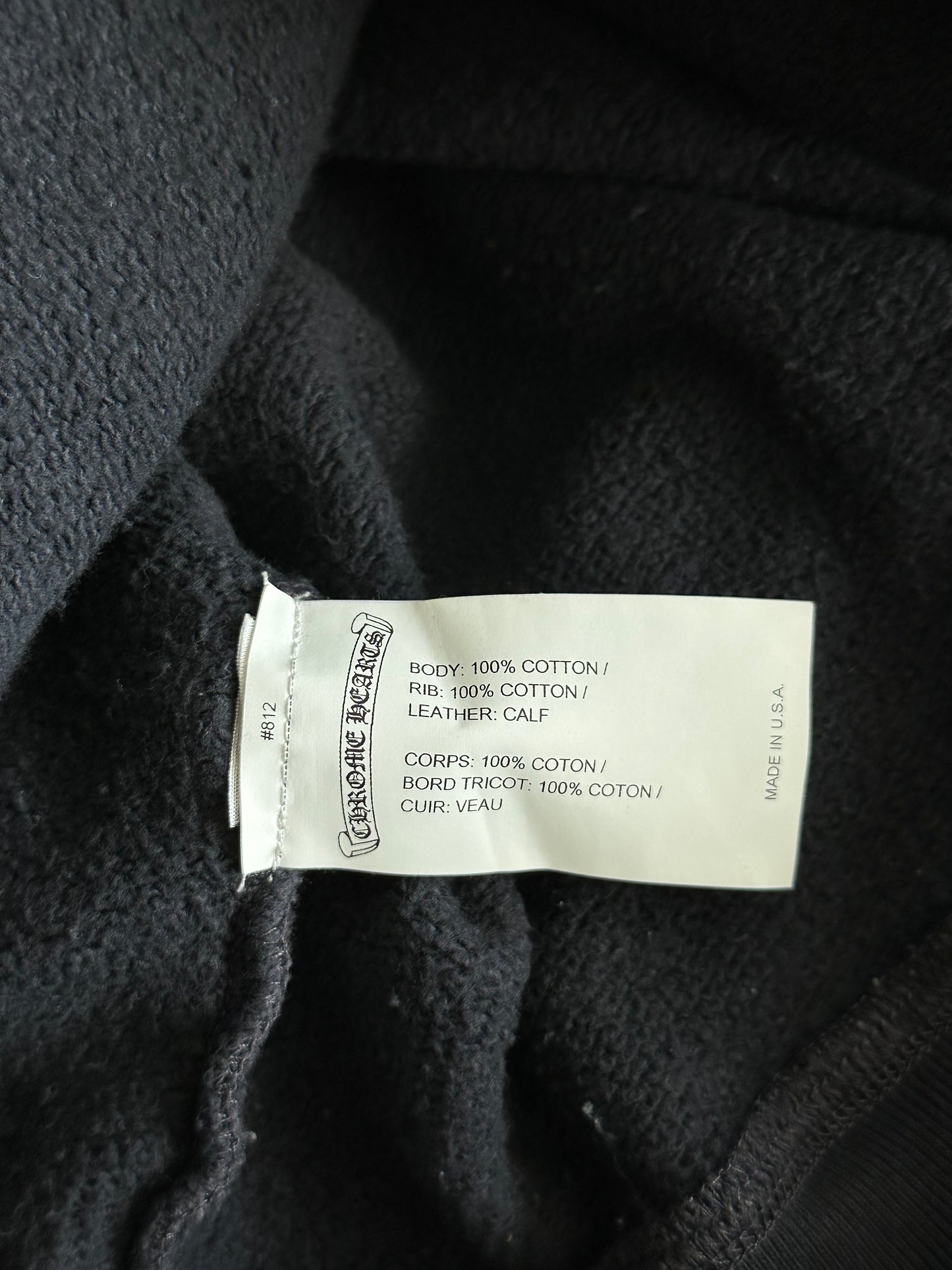 Chrome Hearts Navy & Red Triple Cross Patch Paper Jam Quarter Zip Sweater