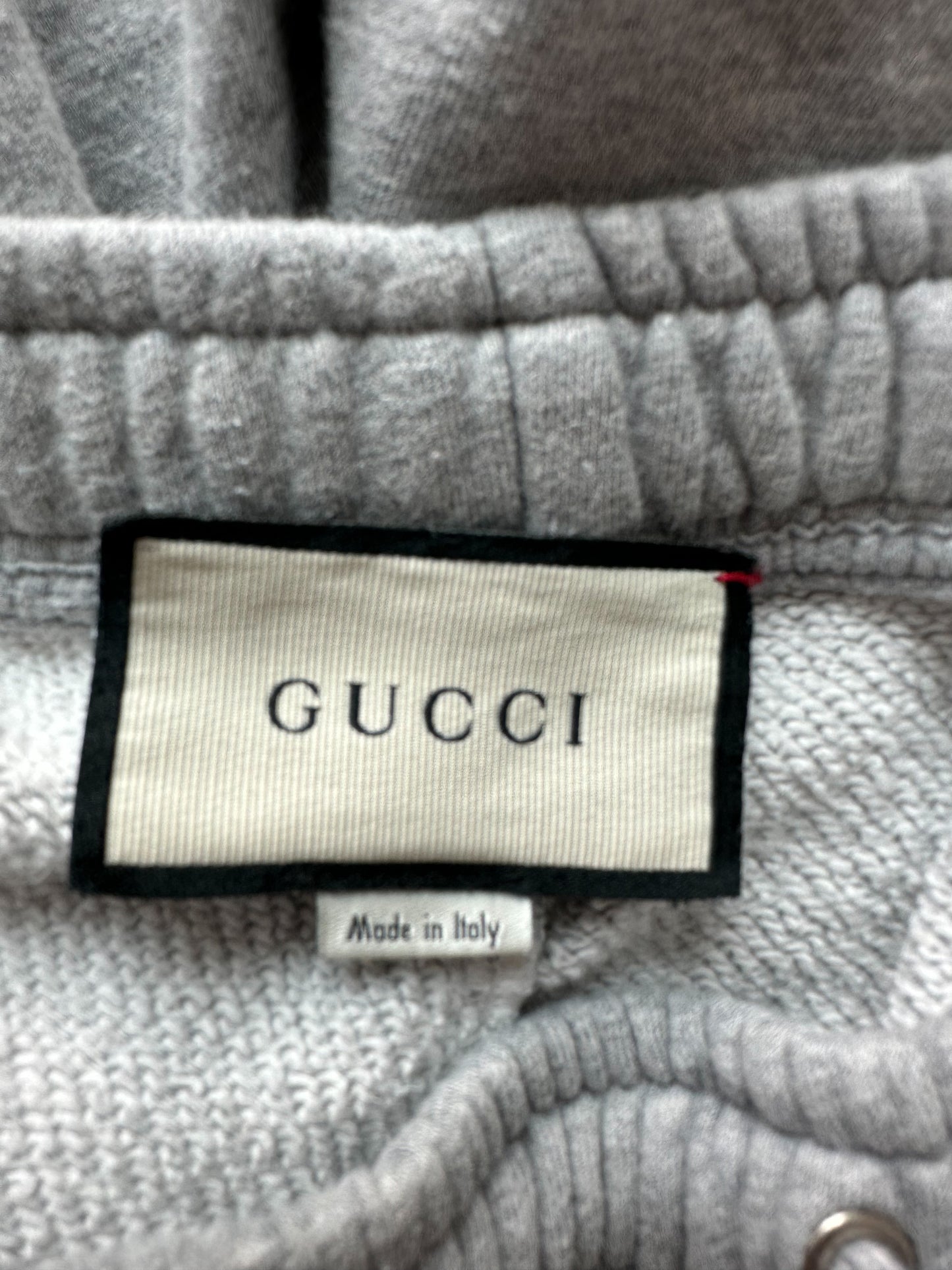 Gucci Grey Angry Cat Striped Sweatpants