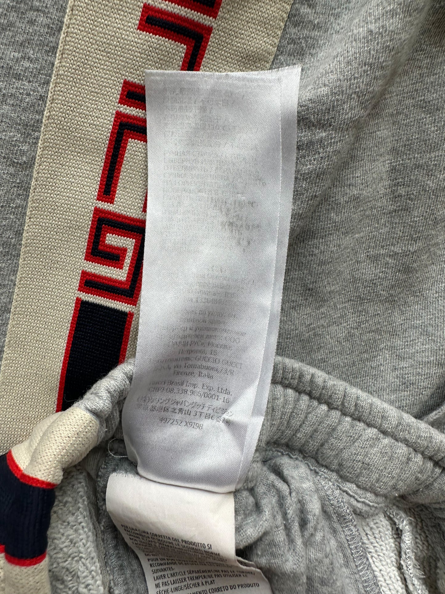Gucci Grey Angry Cat Striped Sweatpants
