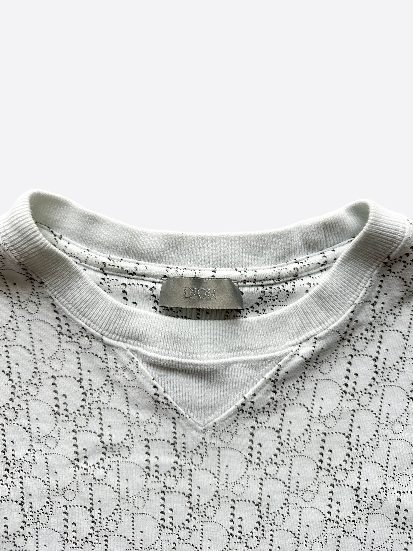 Dior White Pearl Oblique T-Shirt
