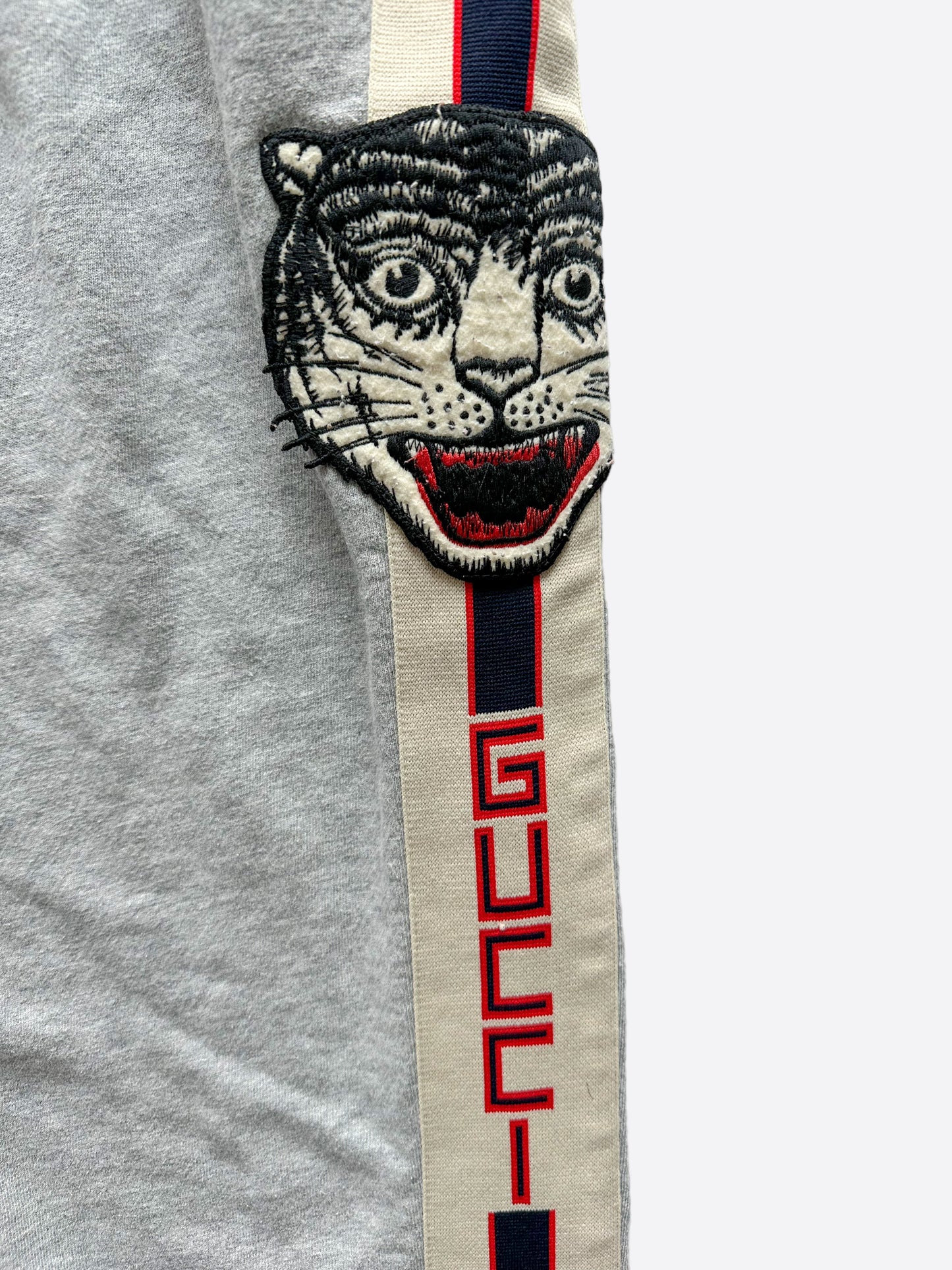 Gucci Grey Angry Cat Striped Sweatpants