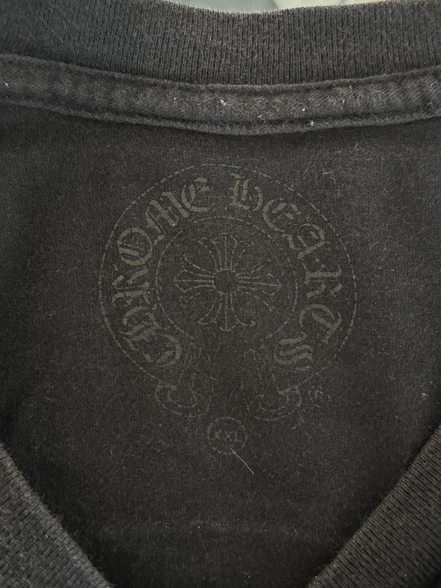 Chrome Hearts Black & White Foti Horseshoe Logo T-Shirt