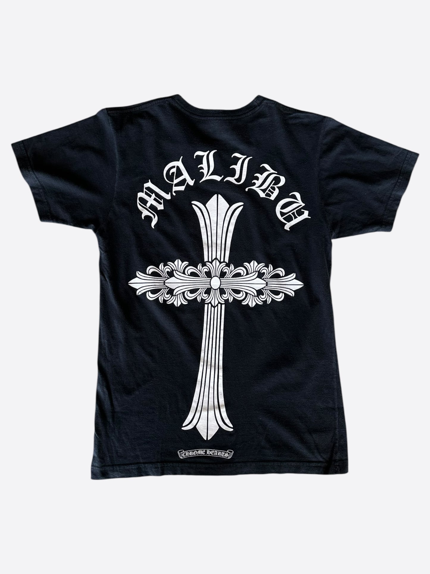 Chrome Hearts Black & White Malibu Cross Logo T-Shirt