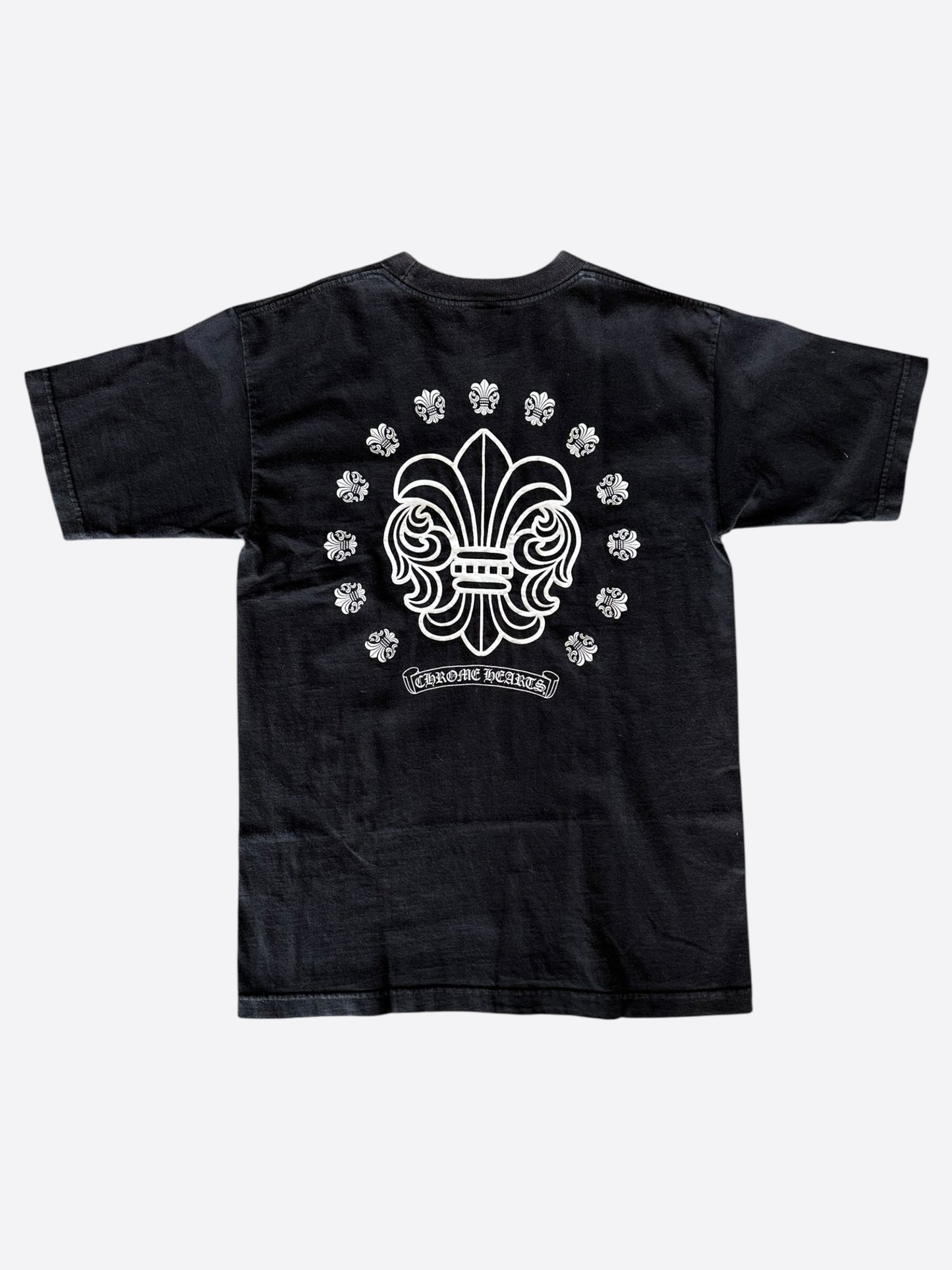 Chrome Hearts Black & White Fleur Logo T-Shirt