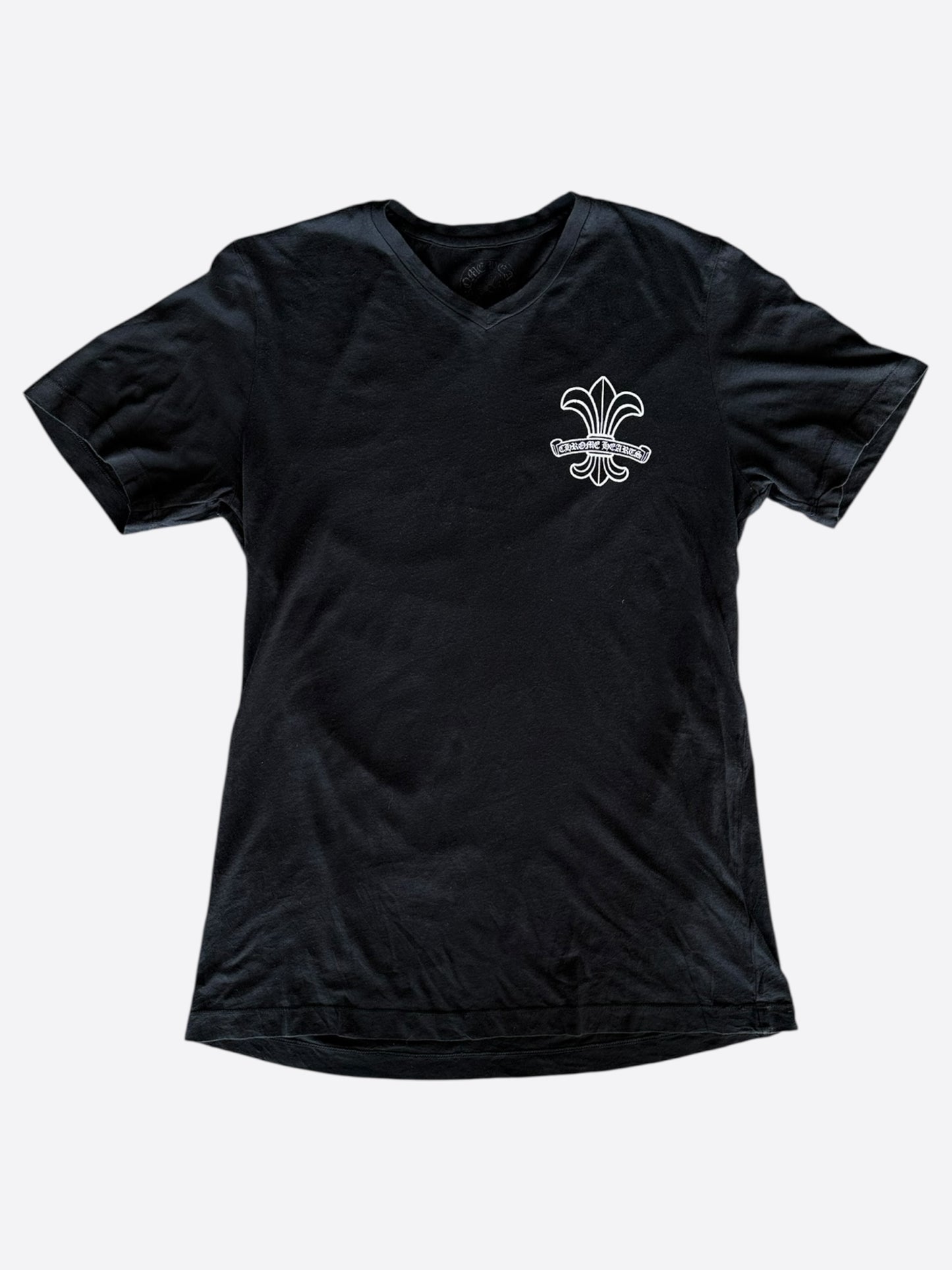 Chrome Hearts Black & White Fleur Logo Women's T-Shirt