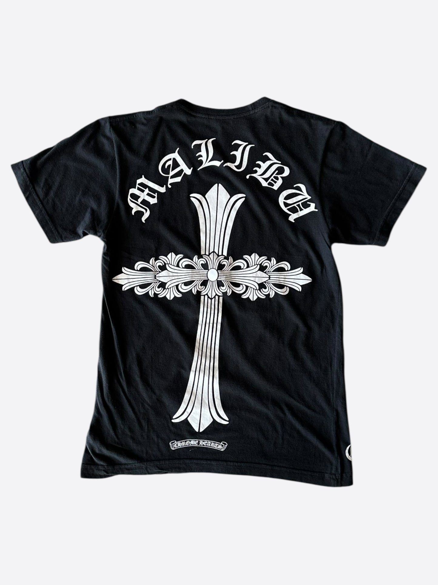Chrome Hearts Black & White Malibu Cross Logo T-Shirt