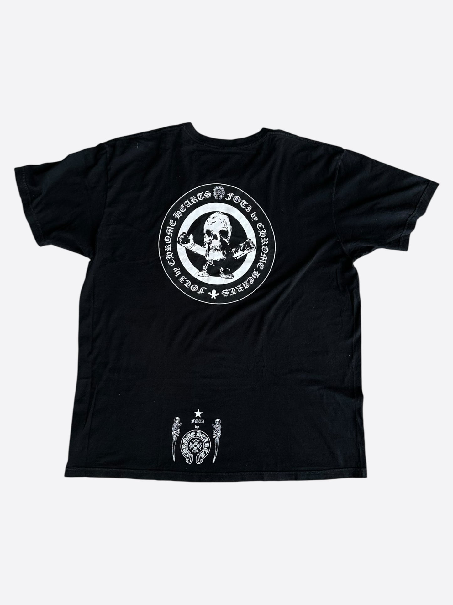 Chrome Hearts Black & White Foti Horseshoe Logo T-Shirt