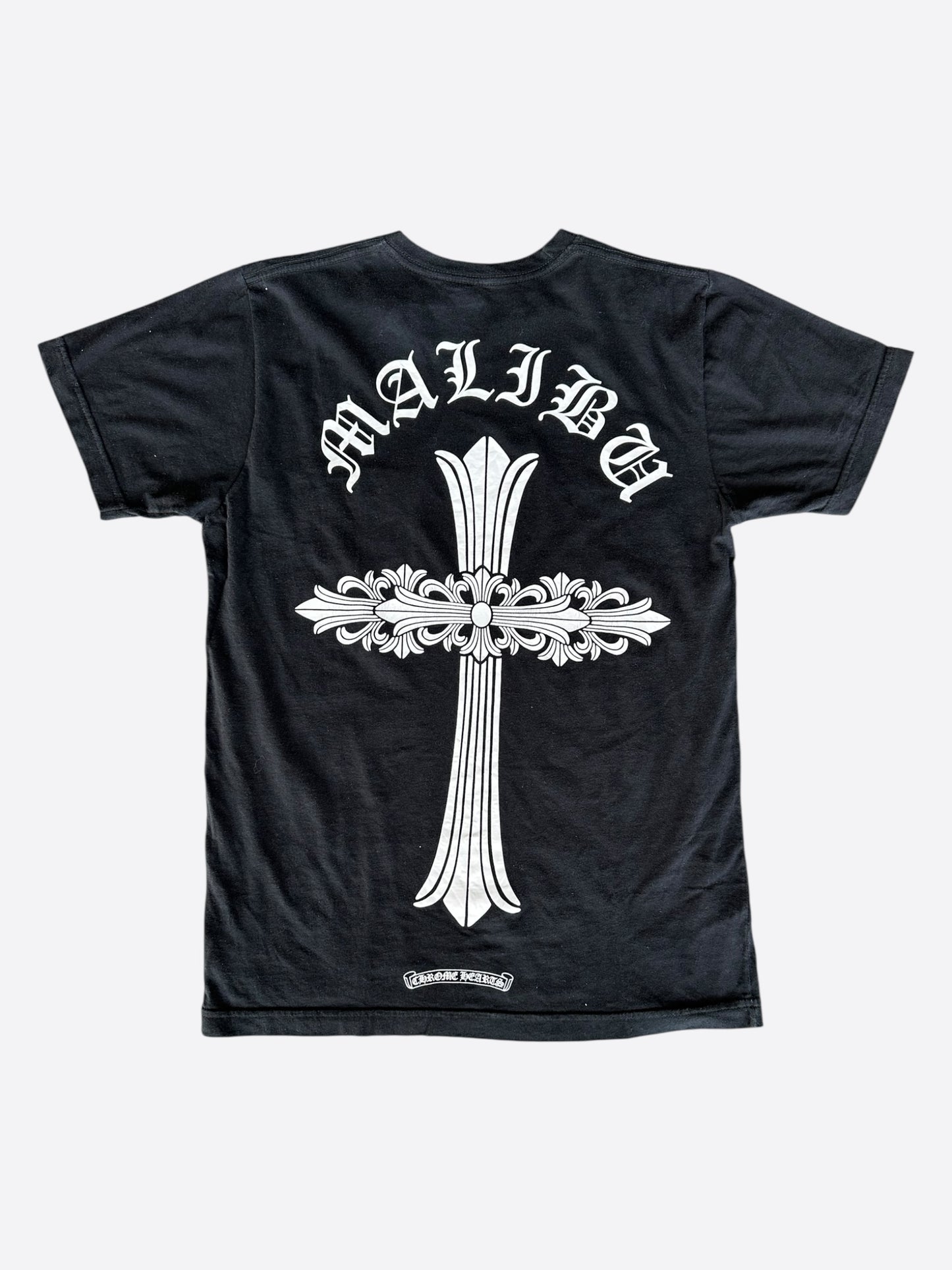 Chrome Hearts Black & White Malibu Cross Logo T-Shirt