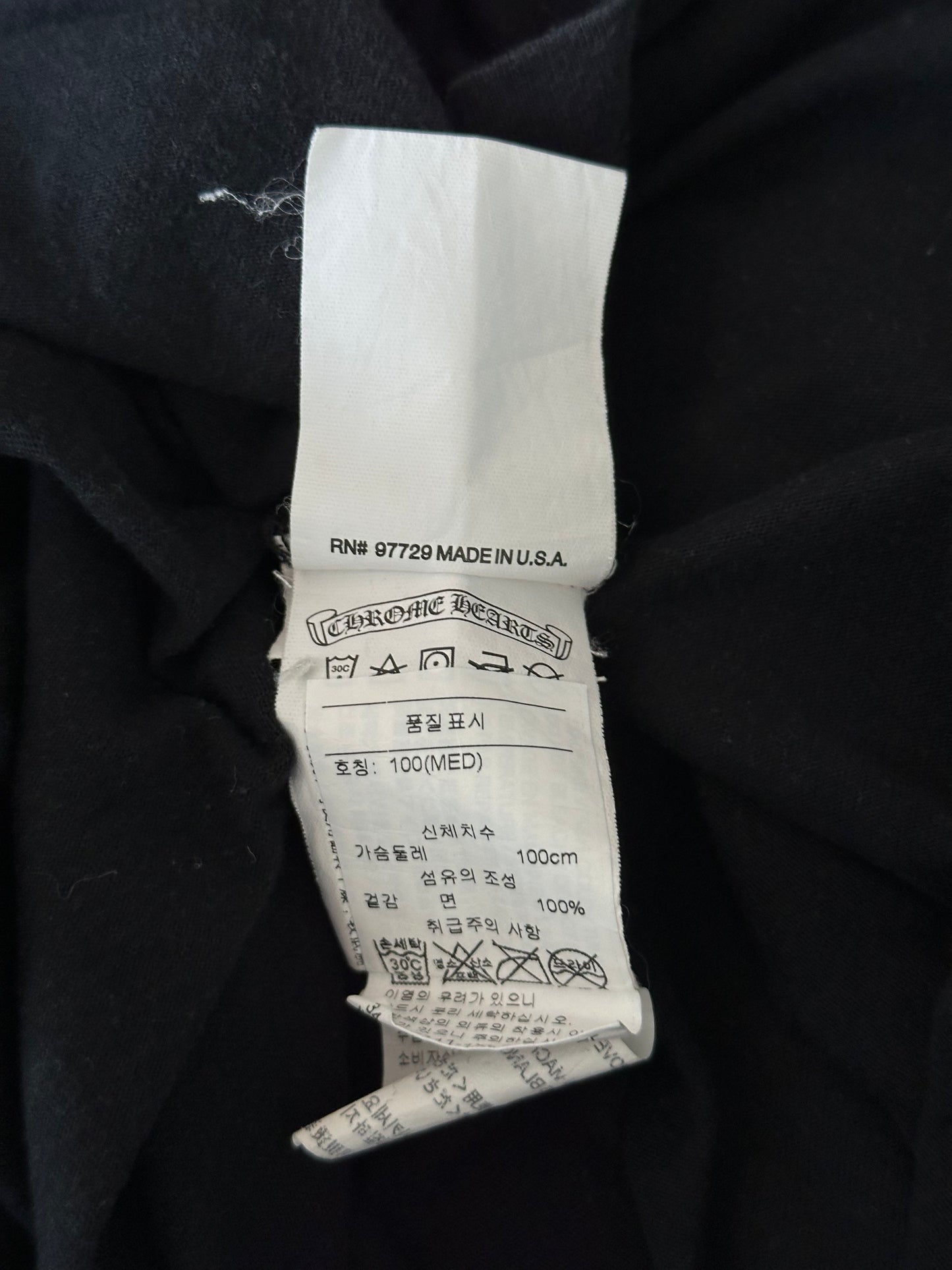 Chrome Hearts Black & White Flame Logo T-Shirt