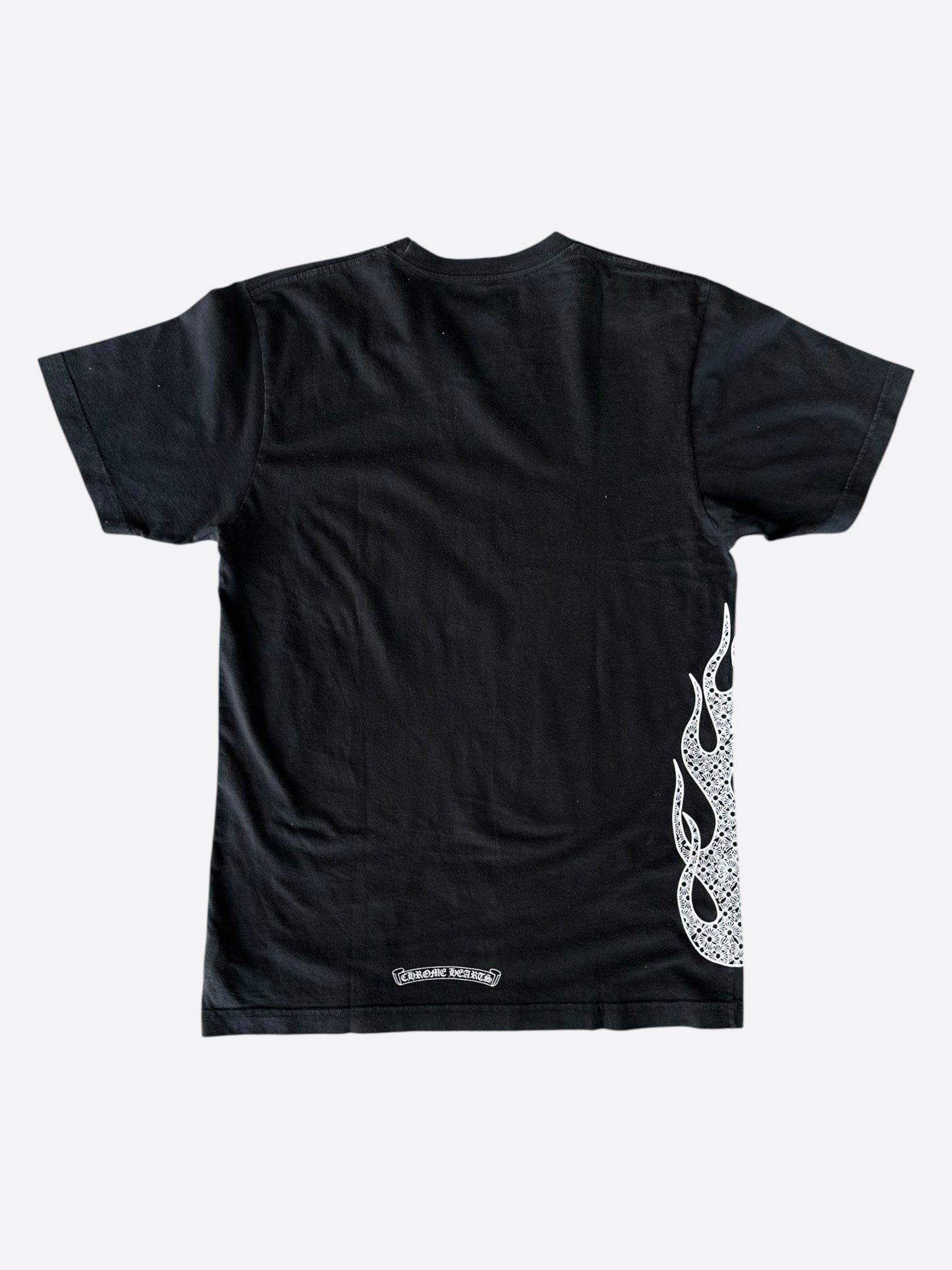 Chrome Hearts Black & White Flame Logo T-Shirt