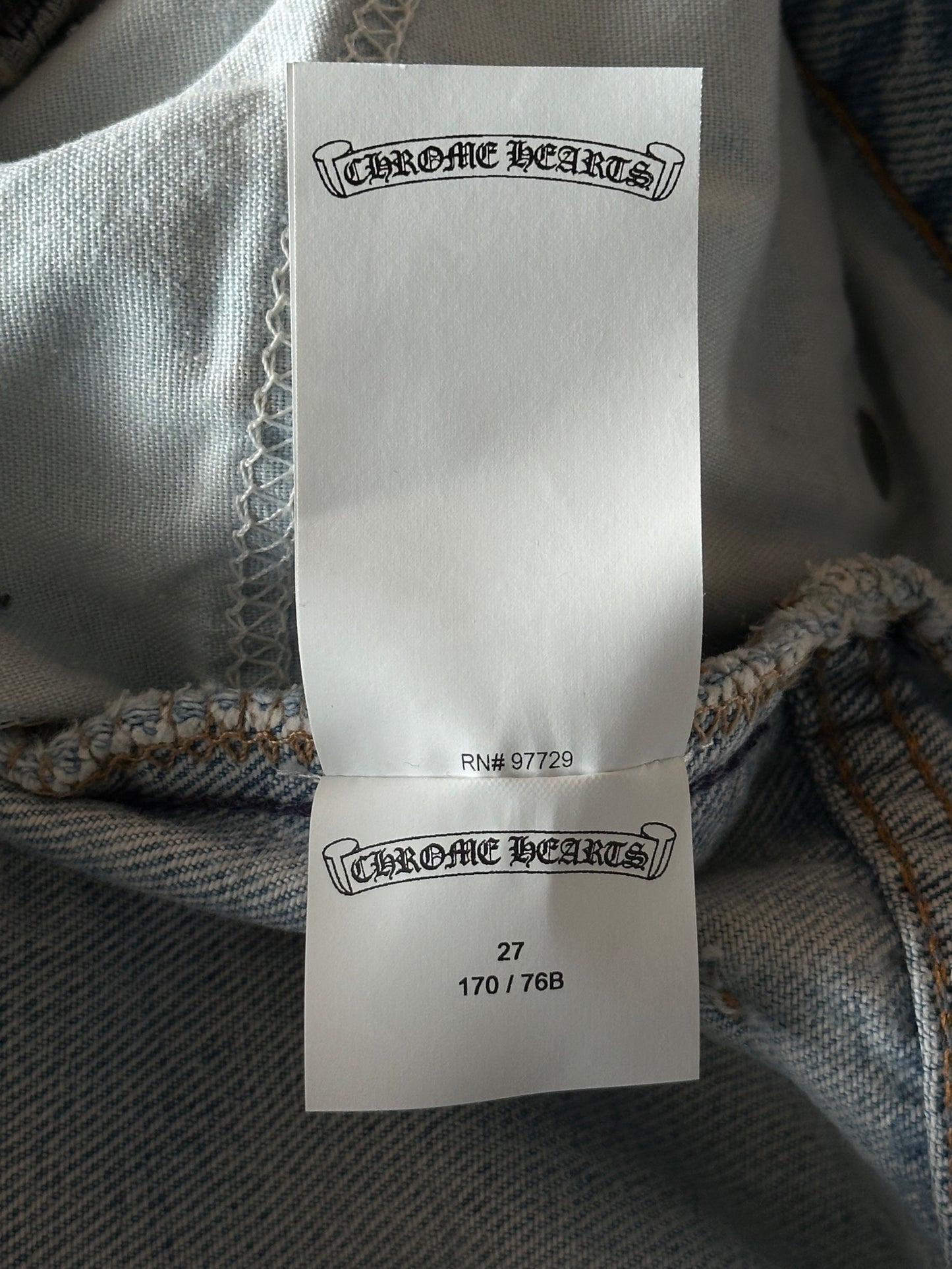 Chrome Hearts Levis Blue Cross Patch Stencil Jeans