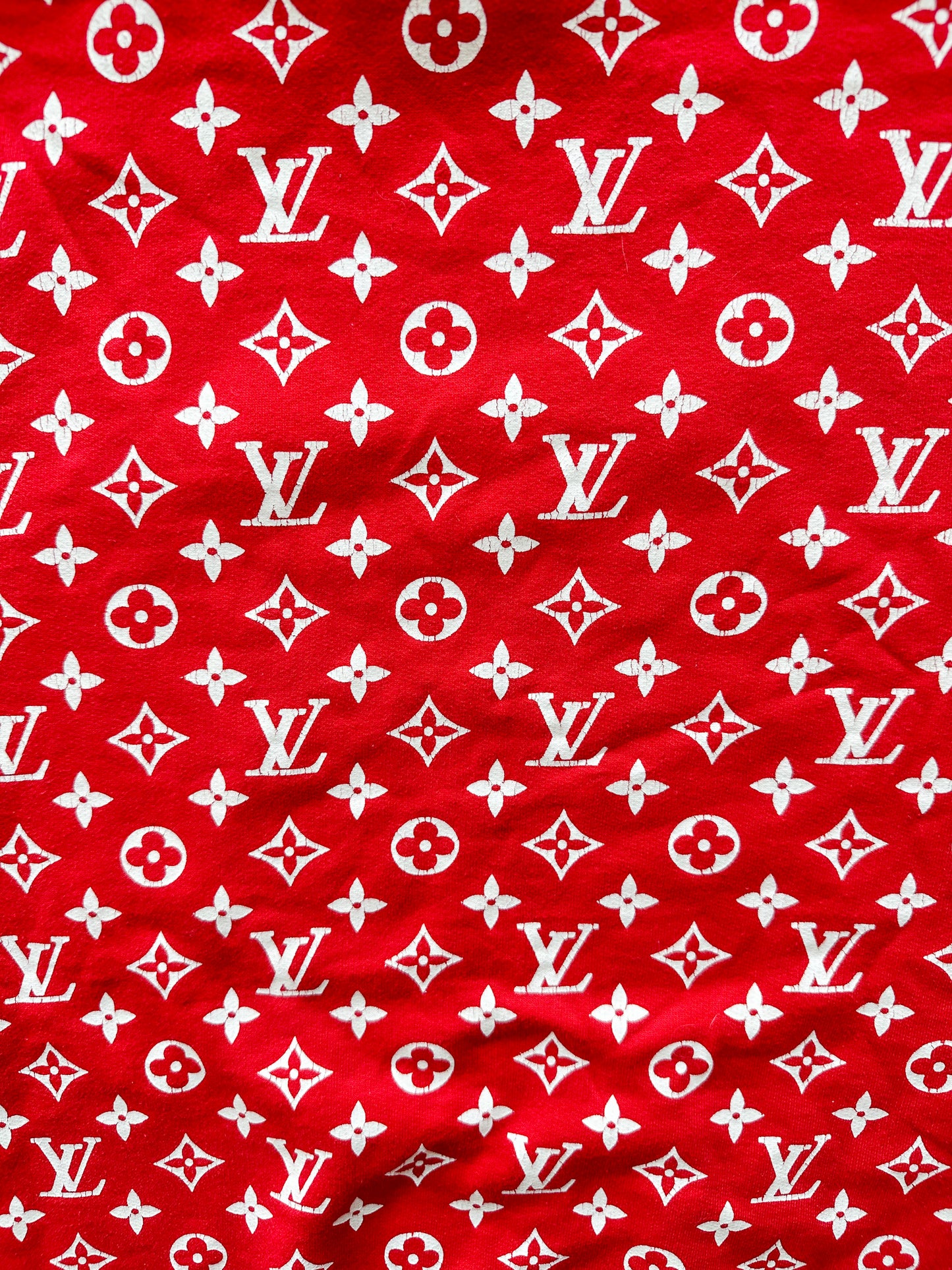 Louis Vuitton Supreme Red Monogram Box Logo Hoodie