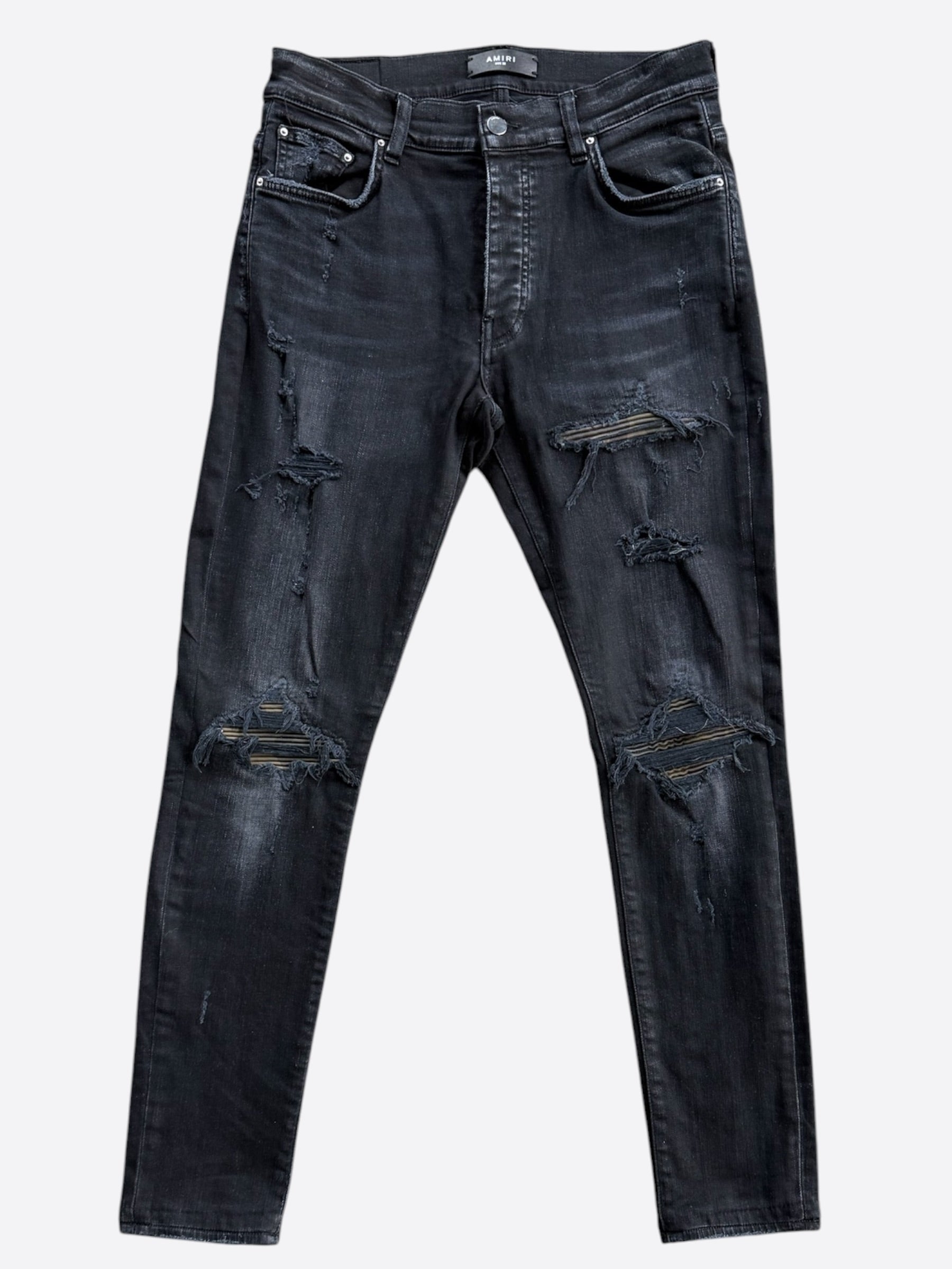 Amiri Aged Black Camouflage Patch MX1 Jeans – Savonches