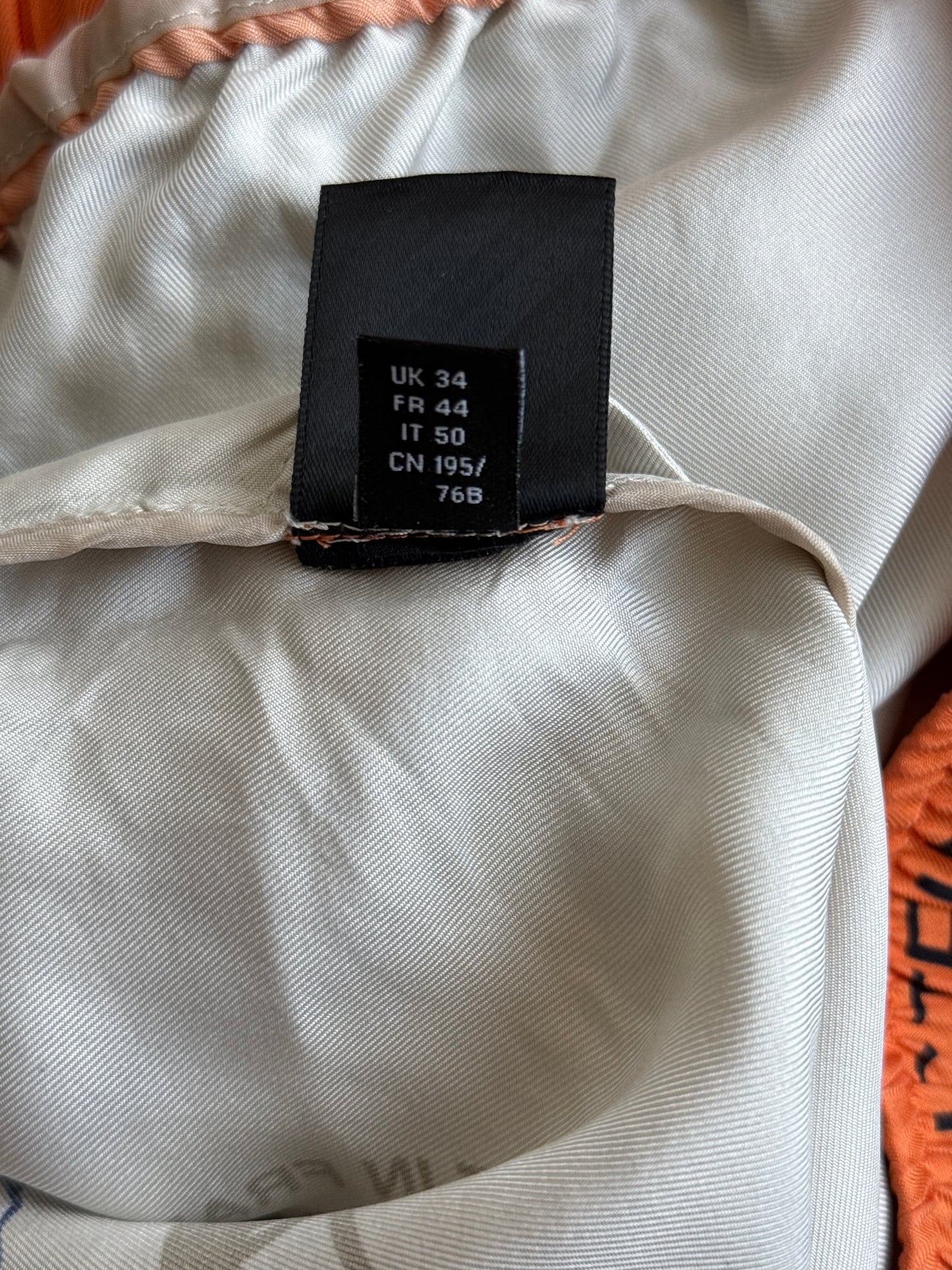 Amiri Beige & Orange Zig-Zag Silk Shorts