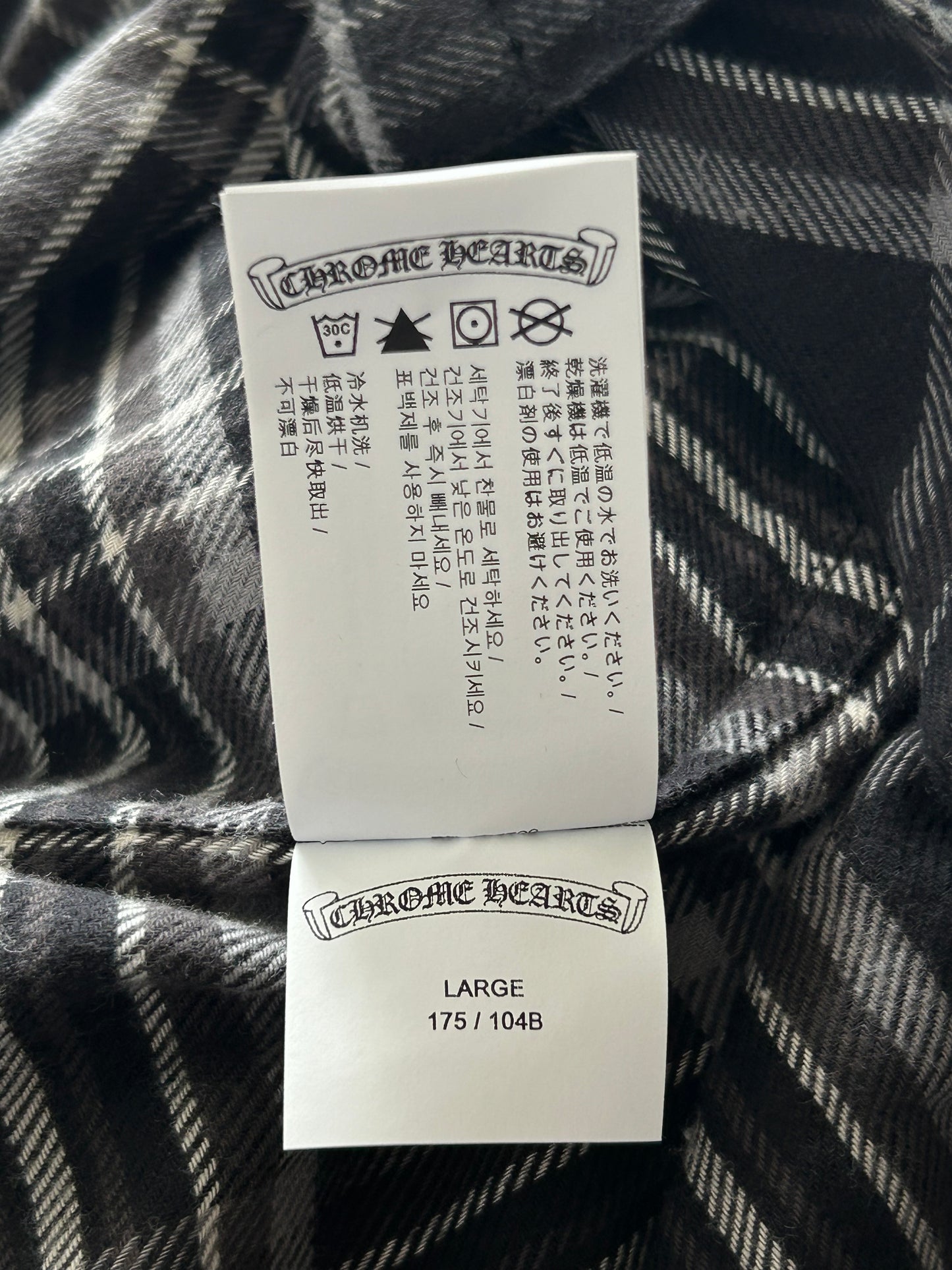 Chrome Hearts Black & Grey Plaid Flannel