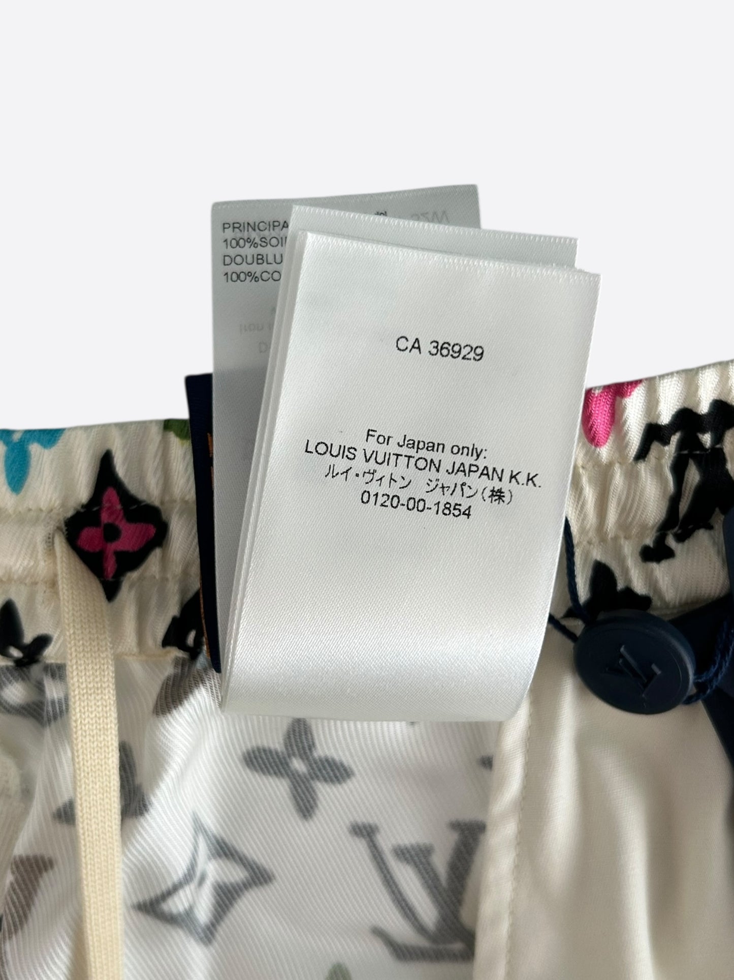 Louis Vuitton Tyler Cream Multicolor Monogram Silk Shorts