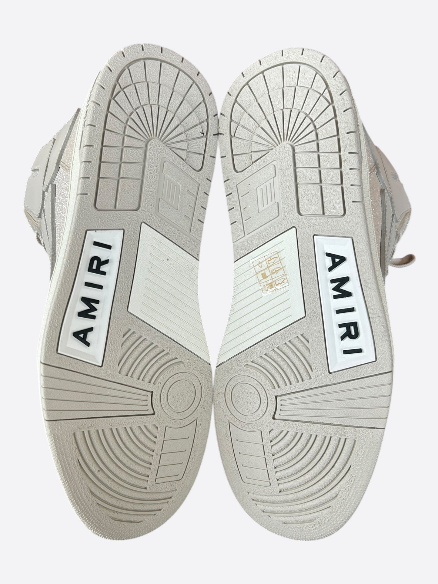 Amiri Beige Crystal Skeleton High Tops