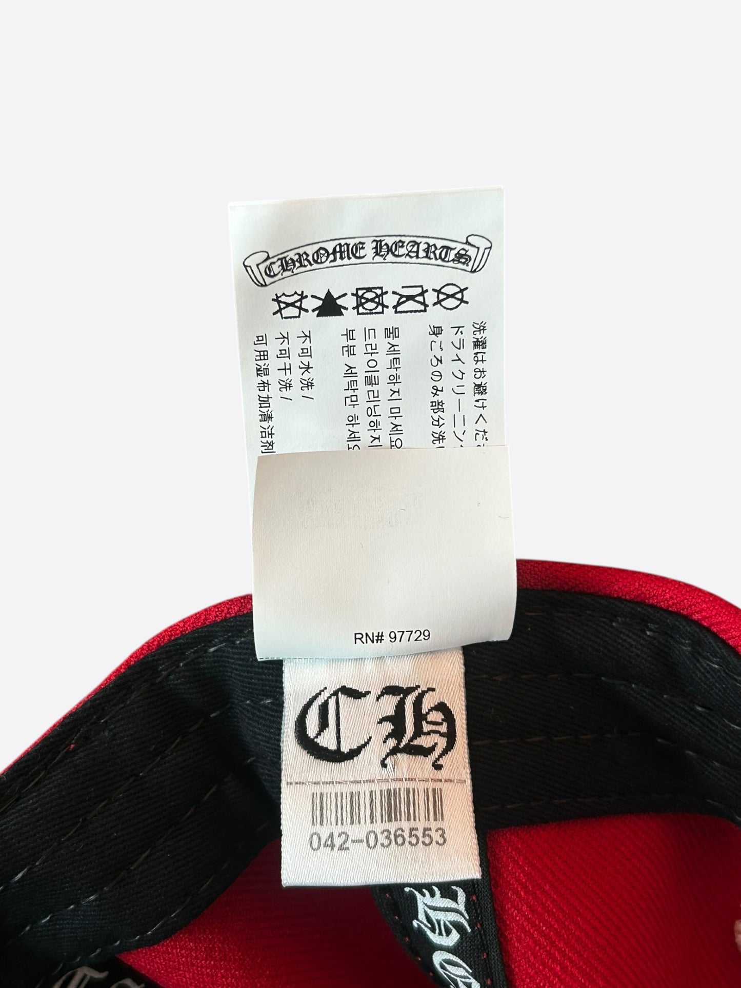 Chrome Hearts Red & White CH Logo Hat