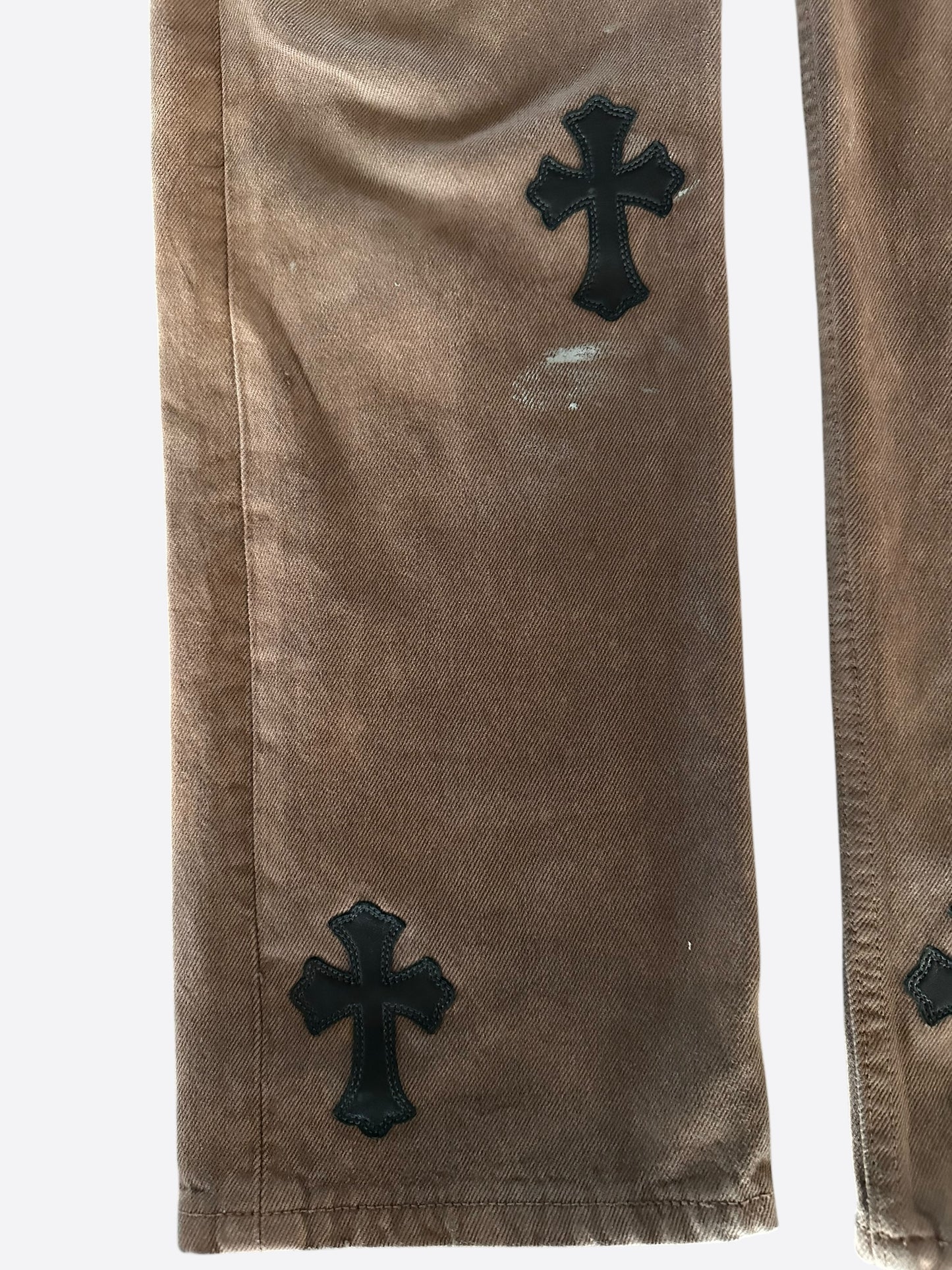 Chrome Hearts Levis Brown & Black Cross Patch Jeans