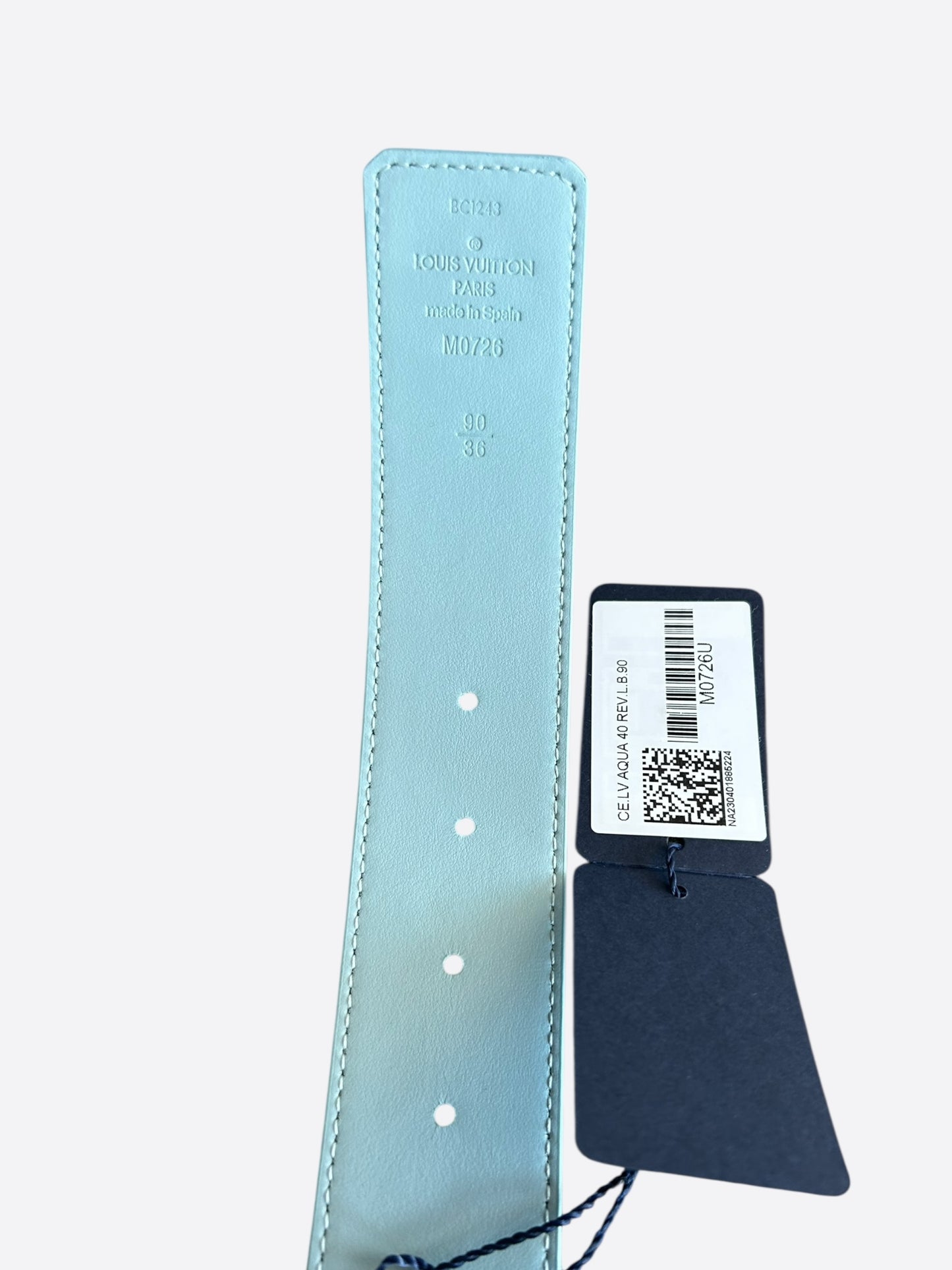 Louis Vuitton White & Blue Aquagarden Monogram Belt