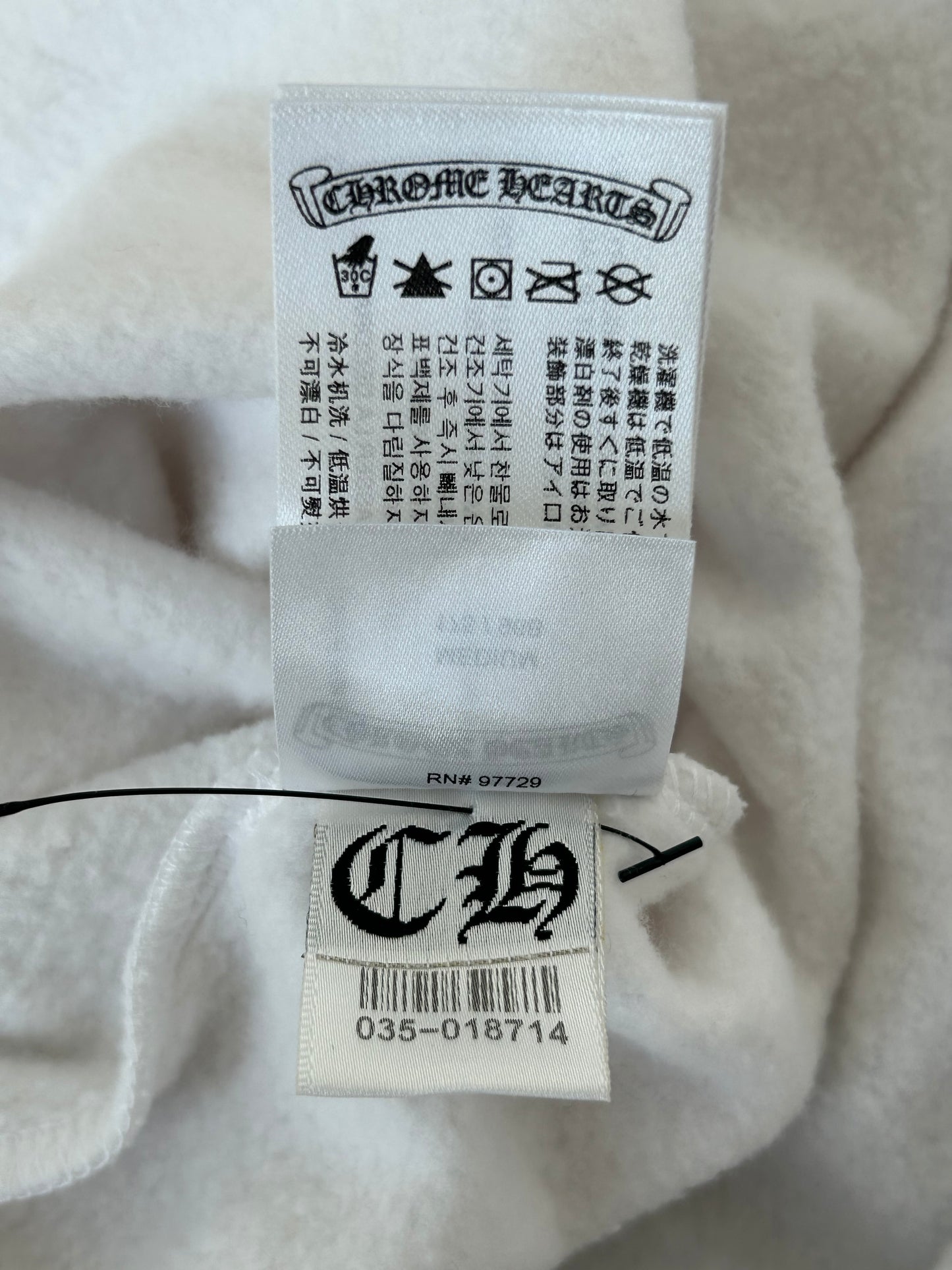 Chrome Hearts White & Black Script Logo Hoodie