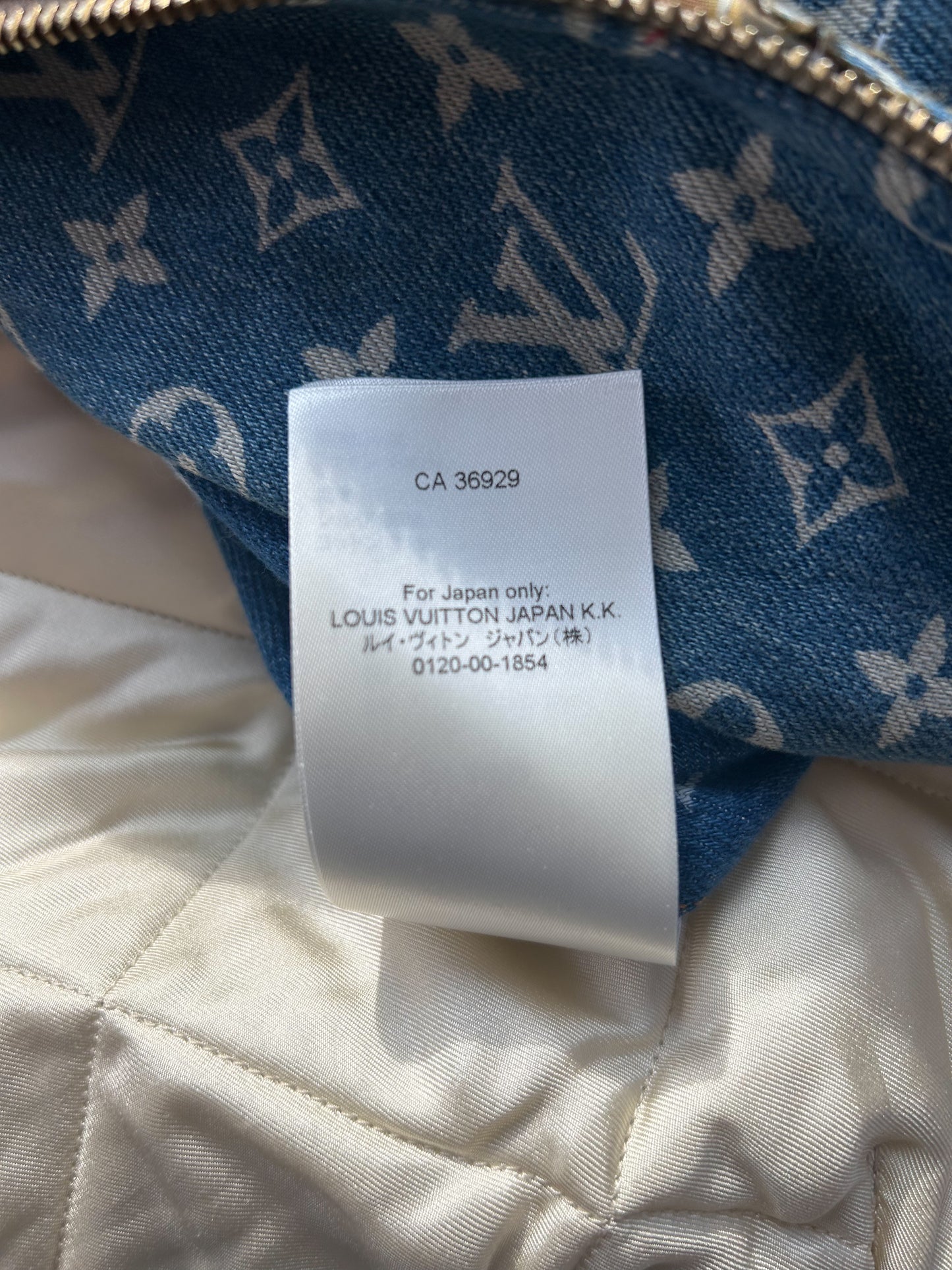 Louis Vuitton Blue Monogram Distressed Floral Workwear Jacket