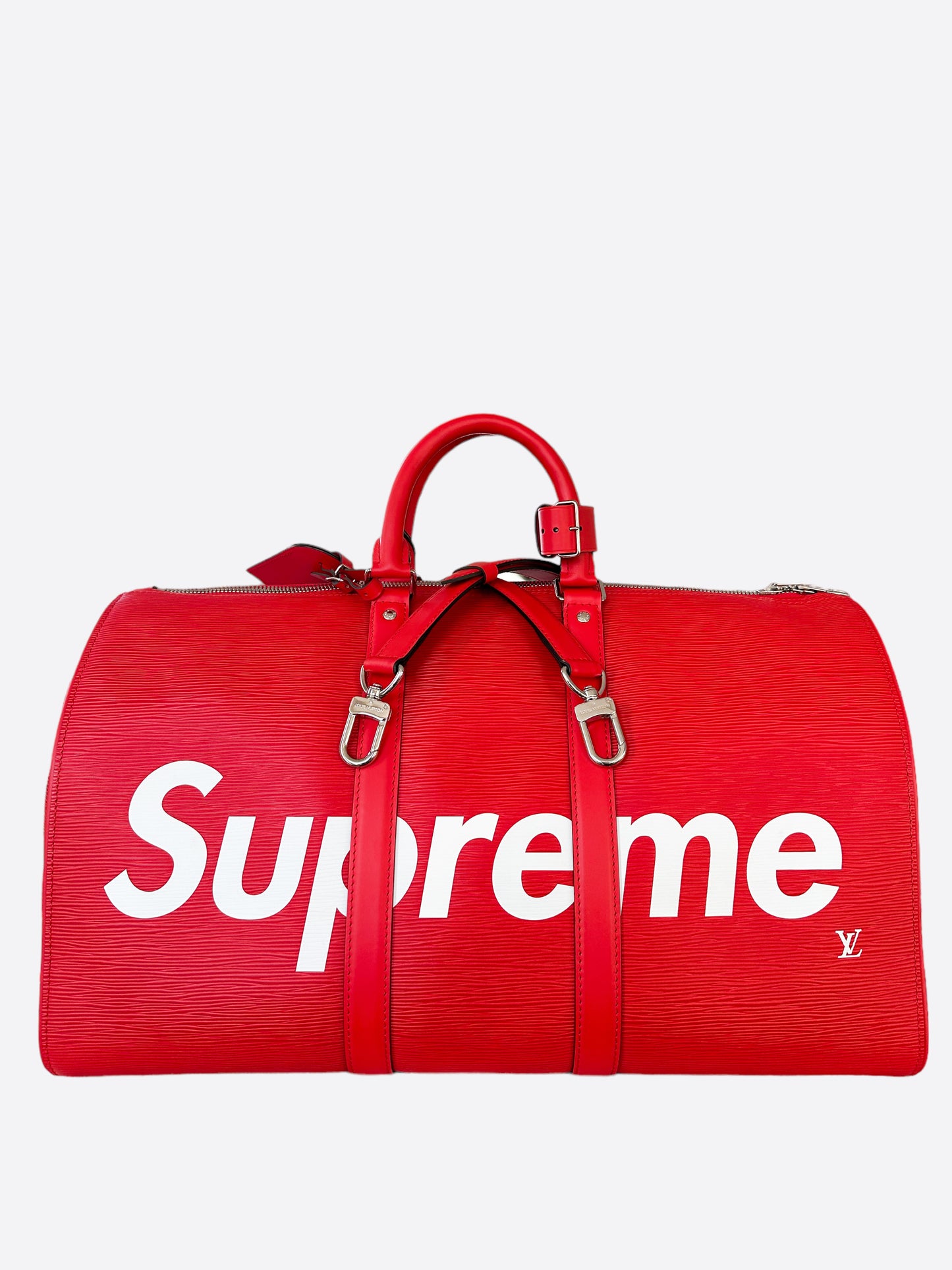 Louis Vuitton Supreme Red EPI Leather Keepall 45