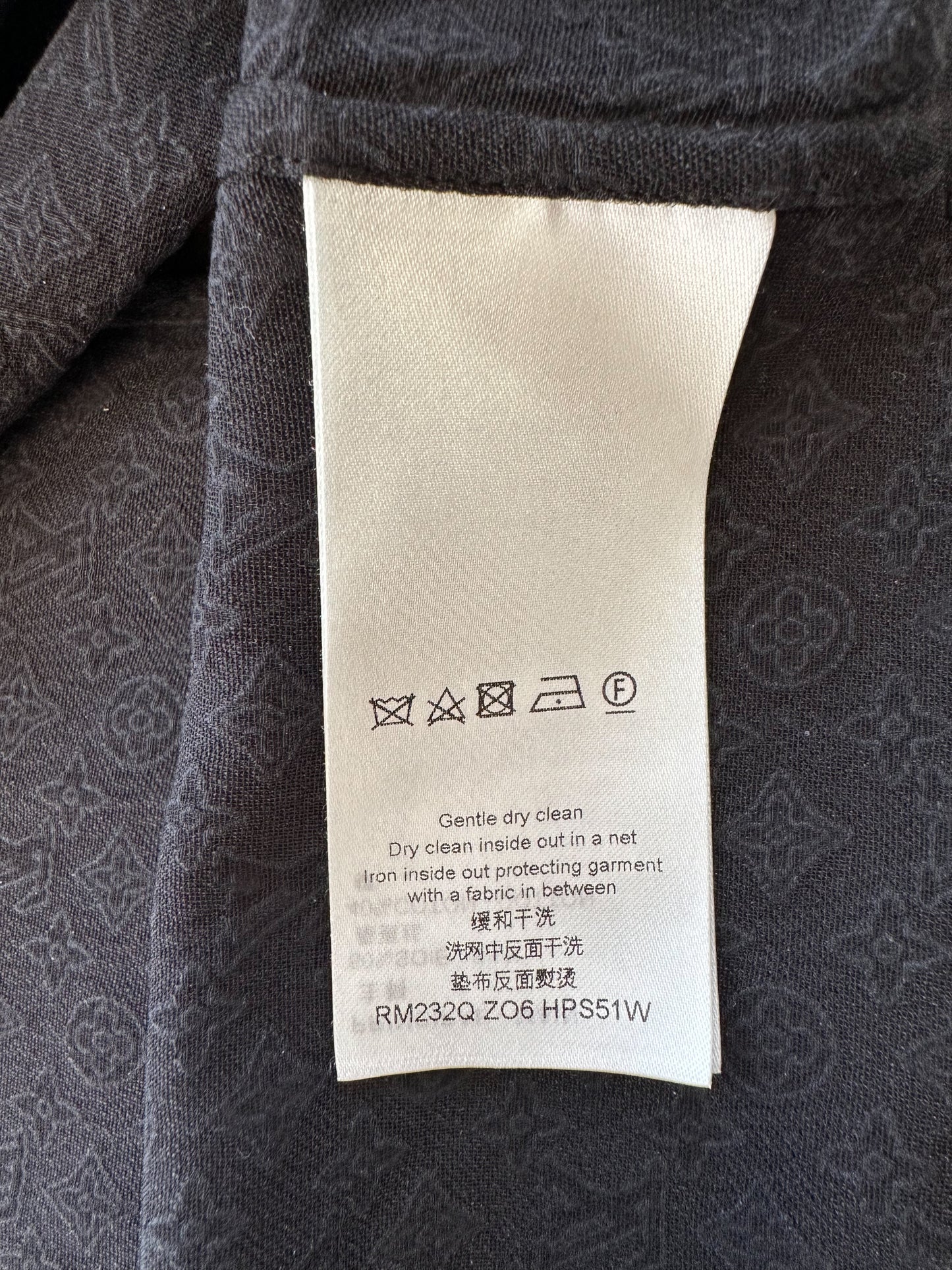Louis Vuitton Black Mini Monogram Silk Button Up Shirt