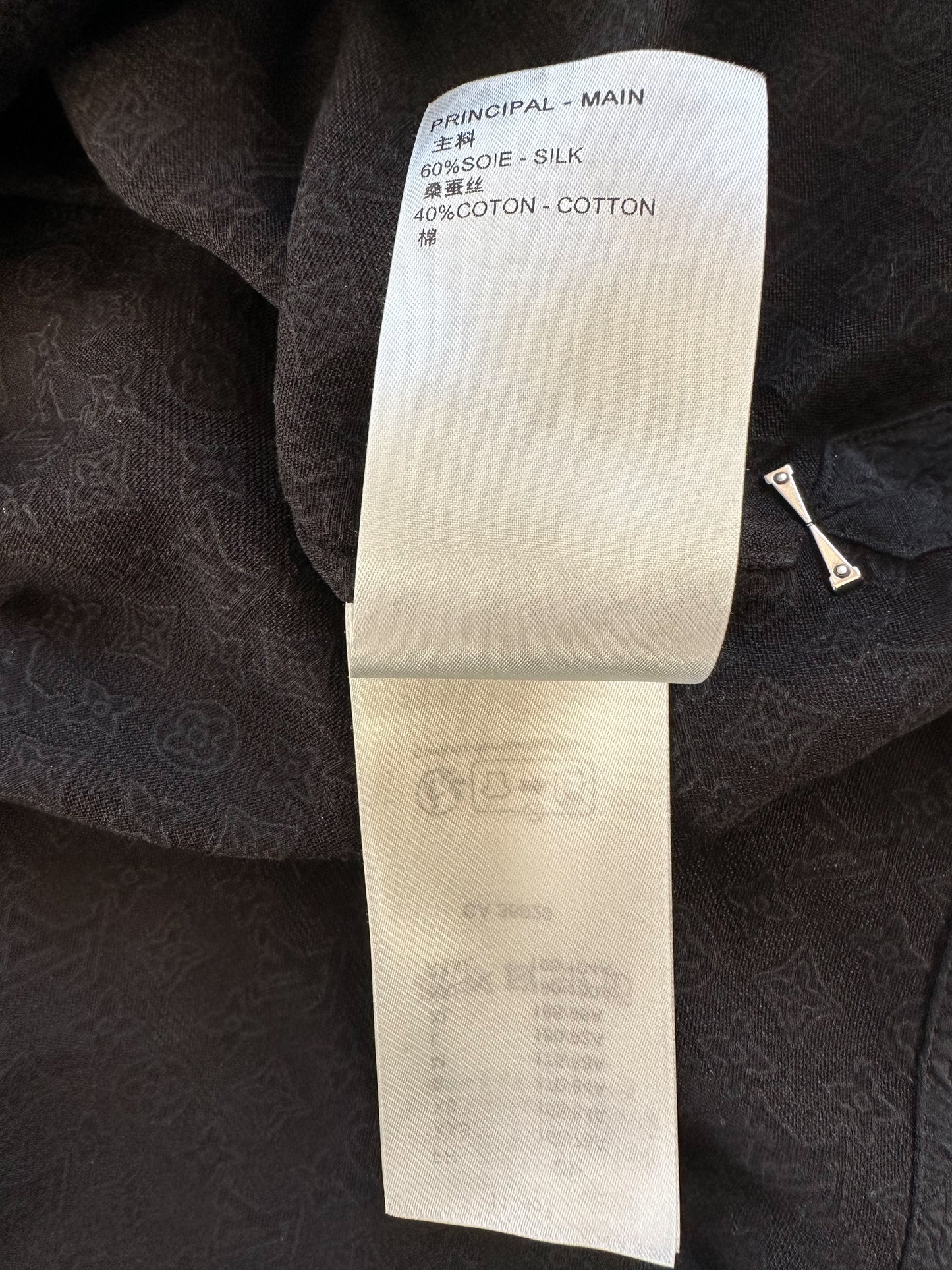 Louis Vuitton Black Mini Monogram Silk Button Up Shirt