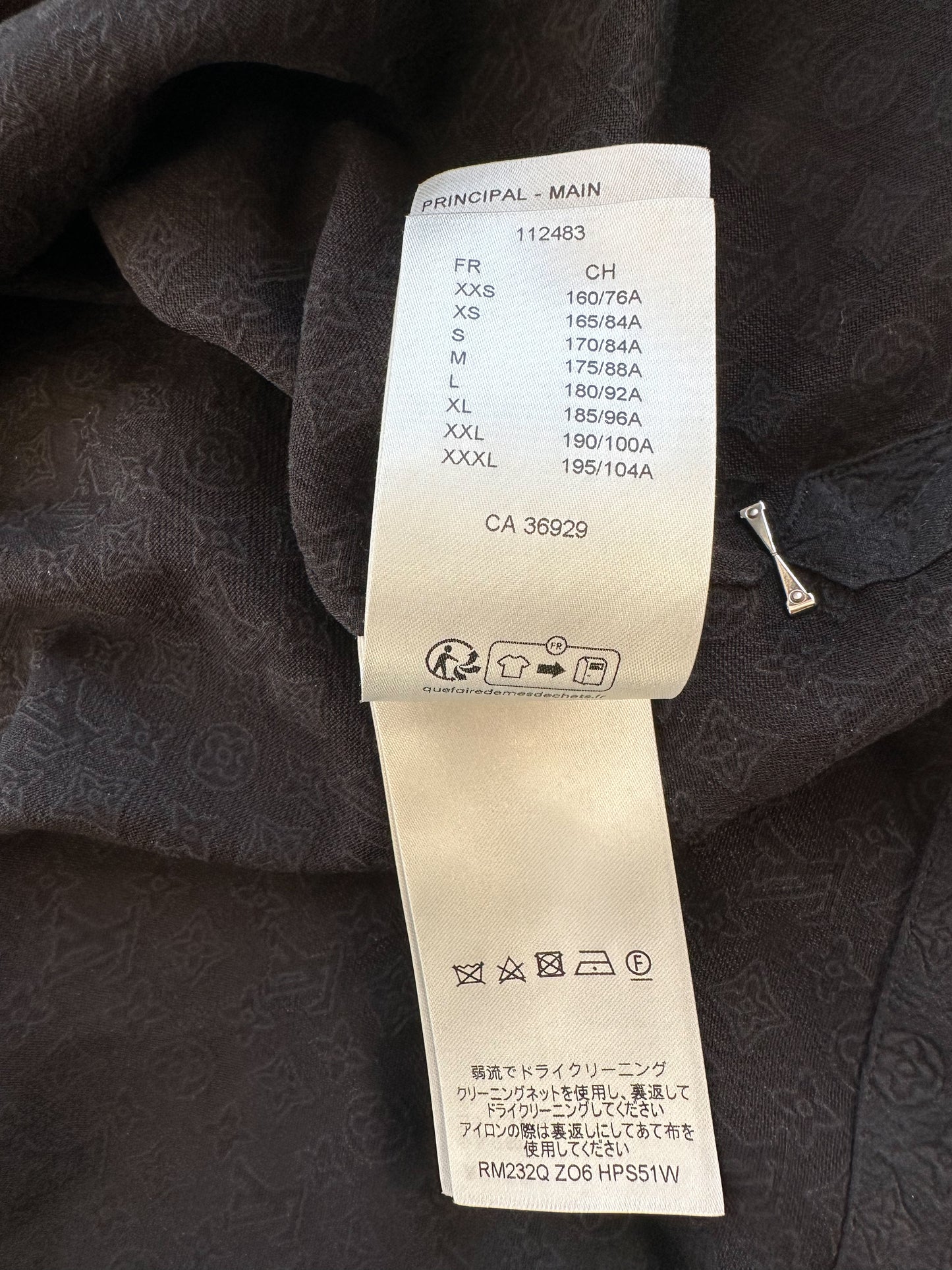 Louis Vuitton Black Mini Monogram Silk Button Up Shirt