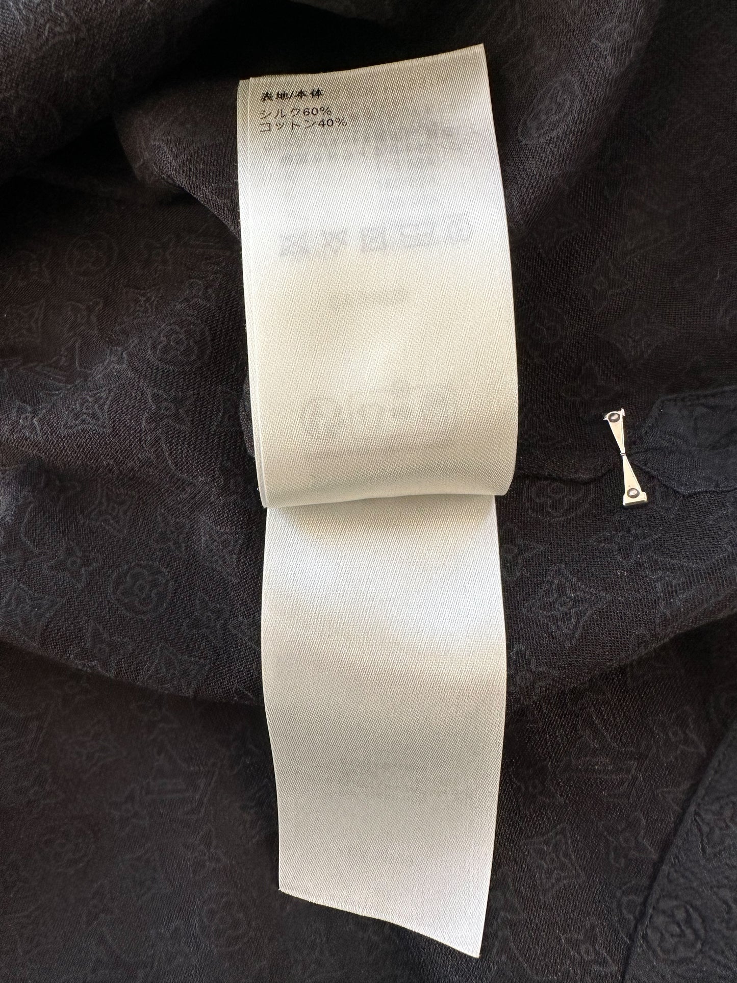 Louis Vuitton Black Mini Monogram Silk Button Up Shirt