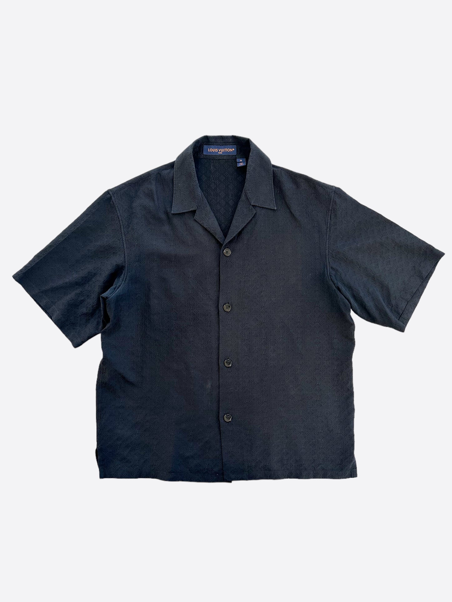 Louis Vuitton Black Mini Monogram Silk Button Up Shirt