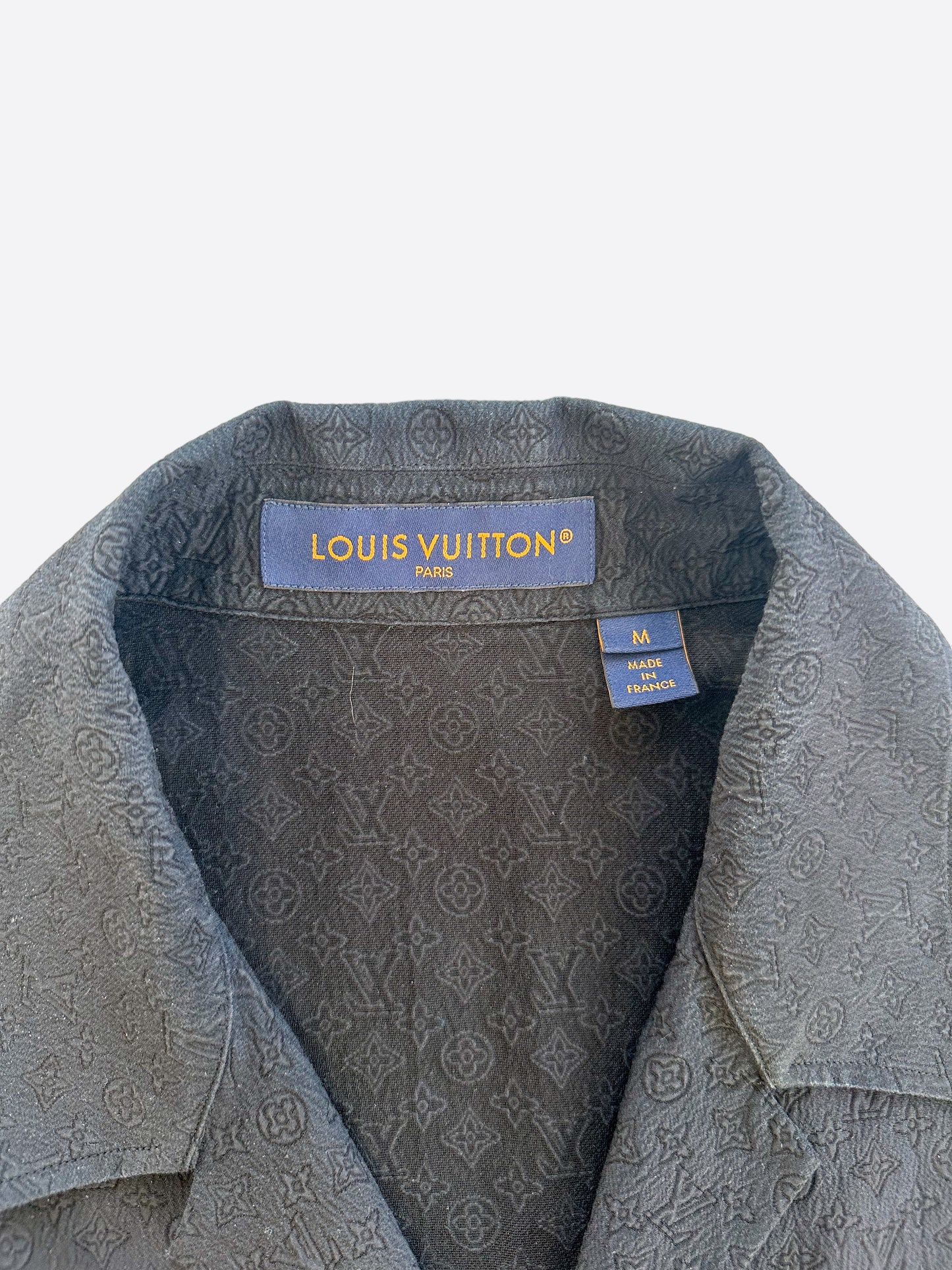 Louis Vuitton Black Mini Monogram Silk Button Up Shirt