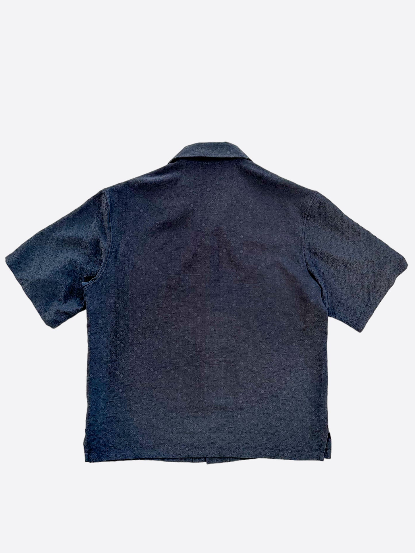 Louis Vuitton Black Mini Monogram Silk Button Up Shirt